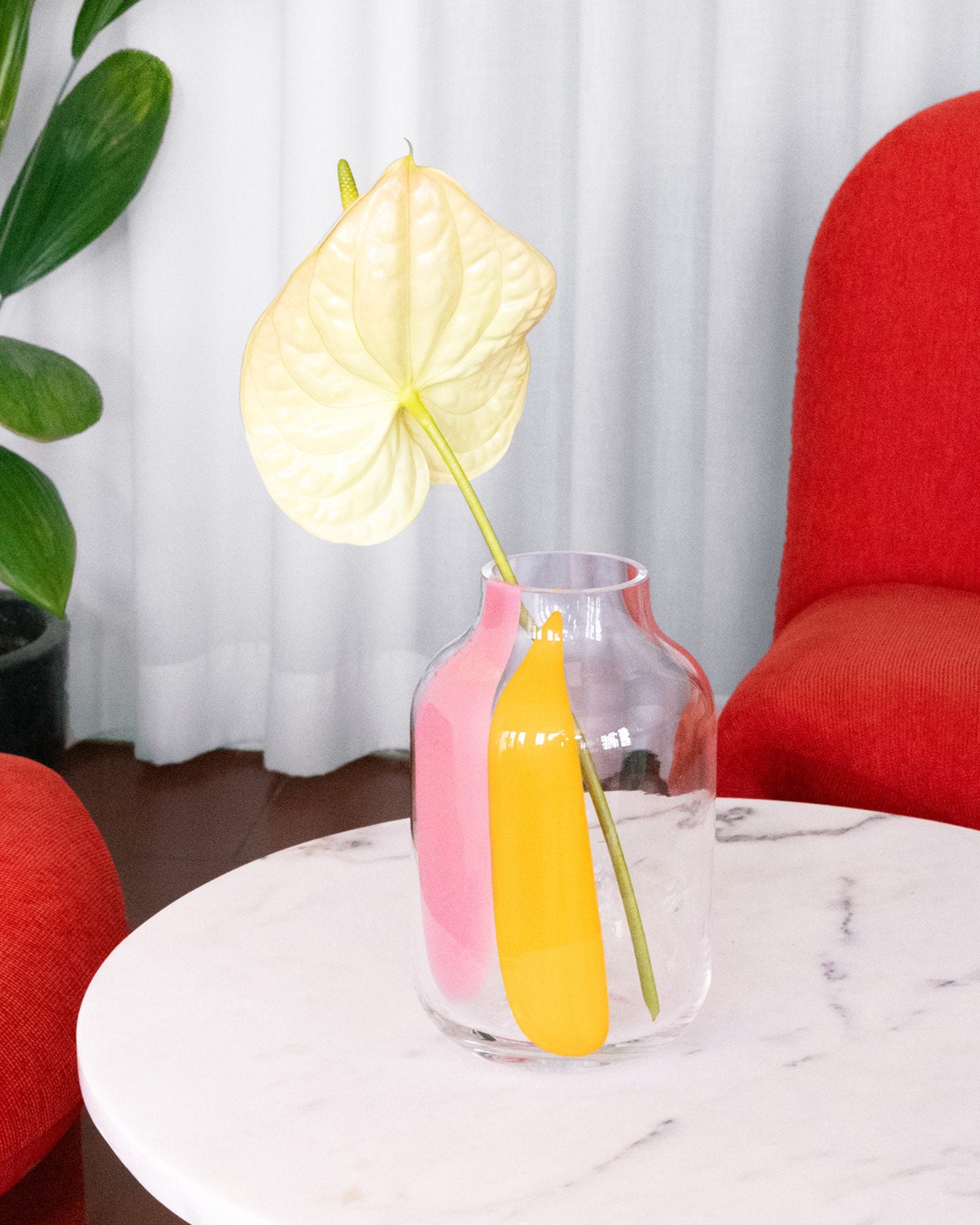 Nuno glass vase M - pink orange drops