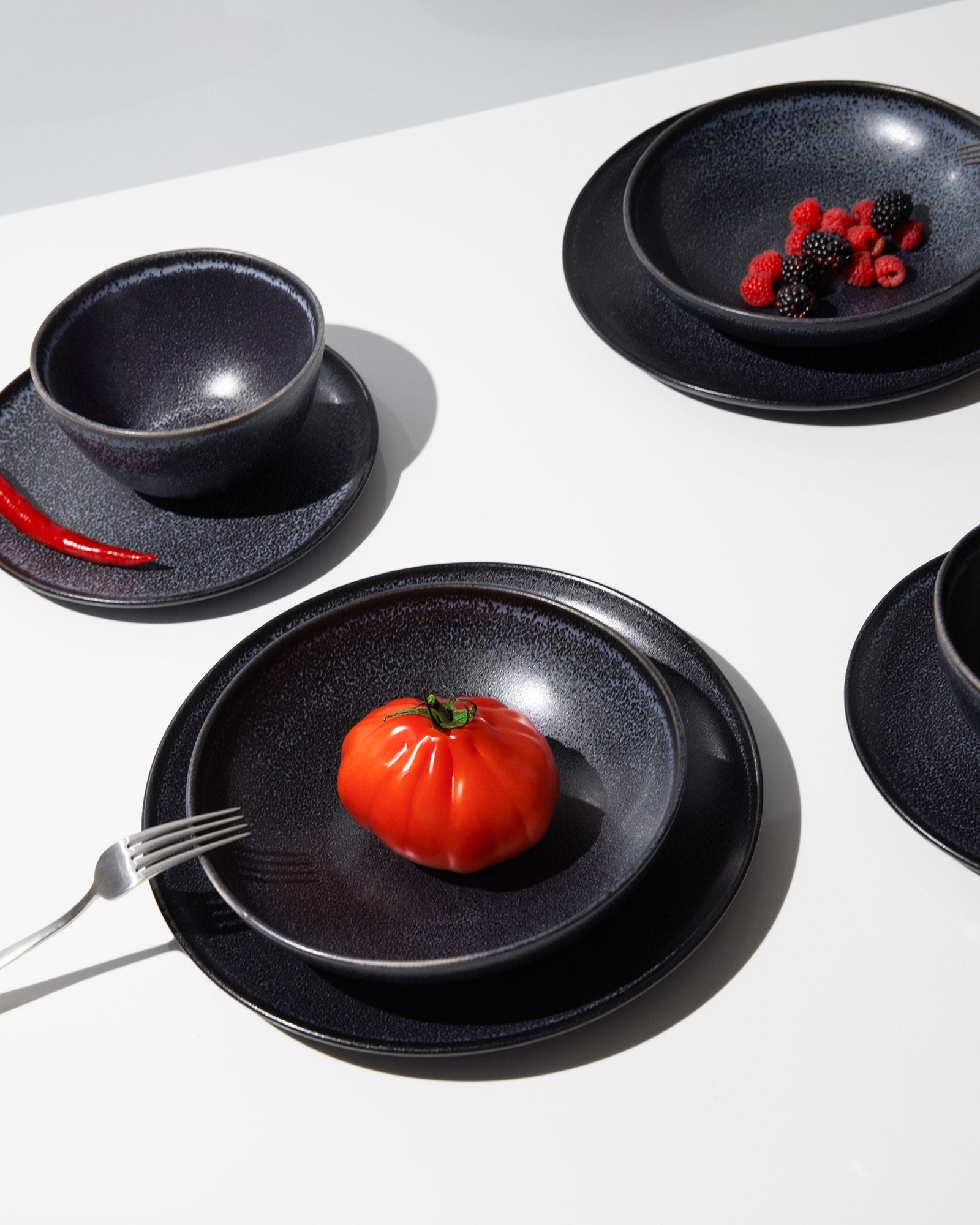 Turmalina Geschirr-Set schwarz 8-teilig