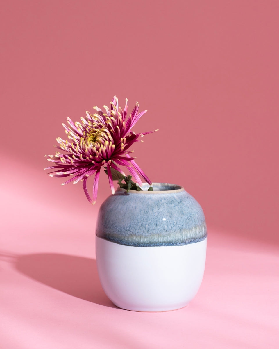 Coimbra Vase M graublau blau