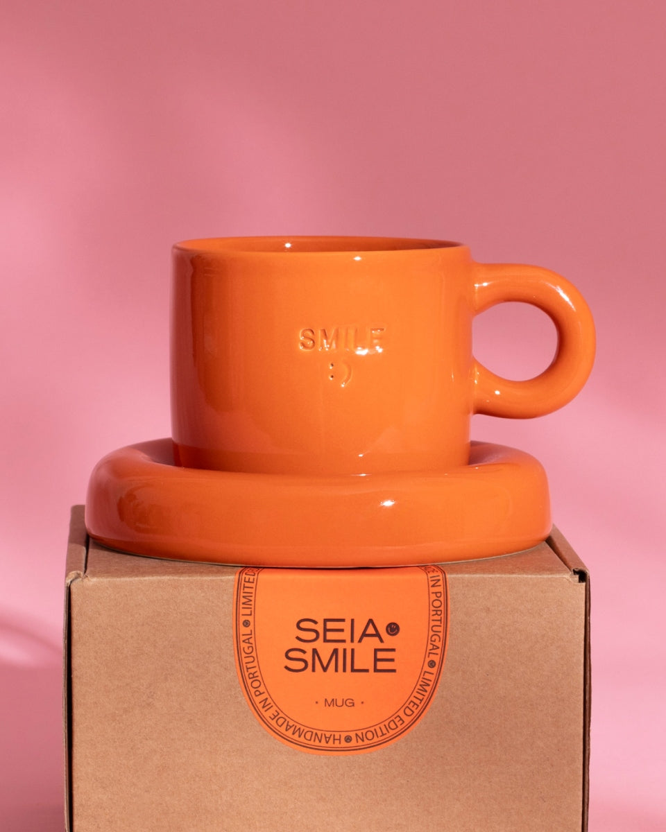 Seia Tasse & Untertasse Smile orange