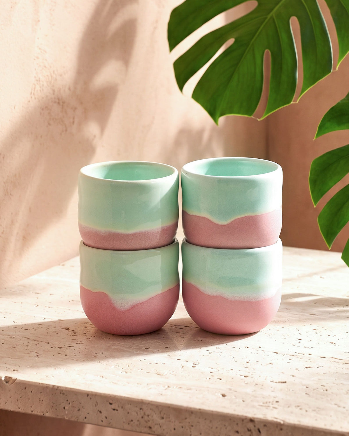 Nola - Large cup lime pink