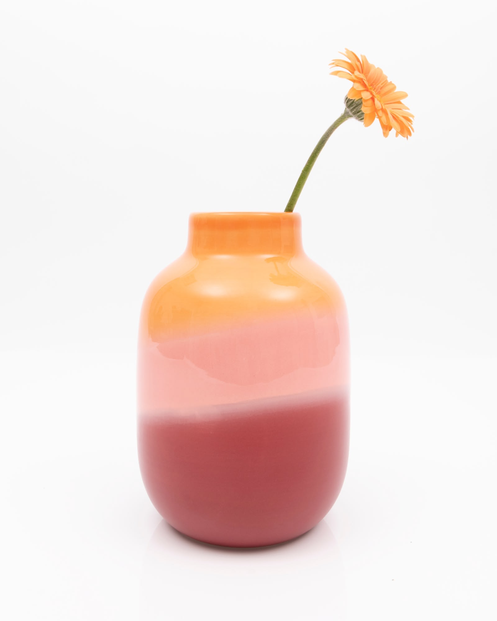 Nuno Vase M orange rosa rot