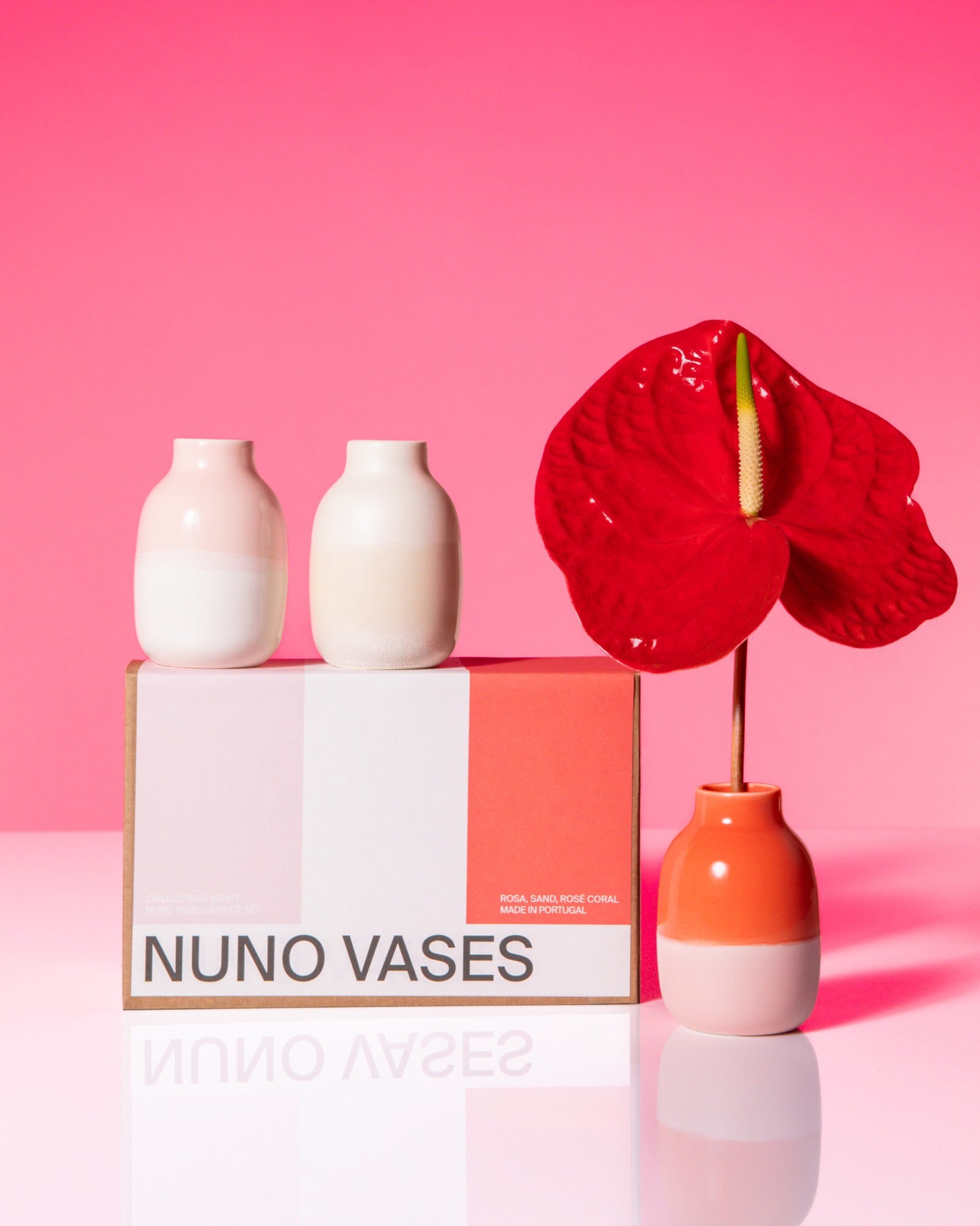 Nuno - Set da 3 vasi S rosa sabbia e corallo