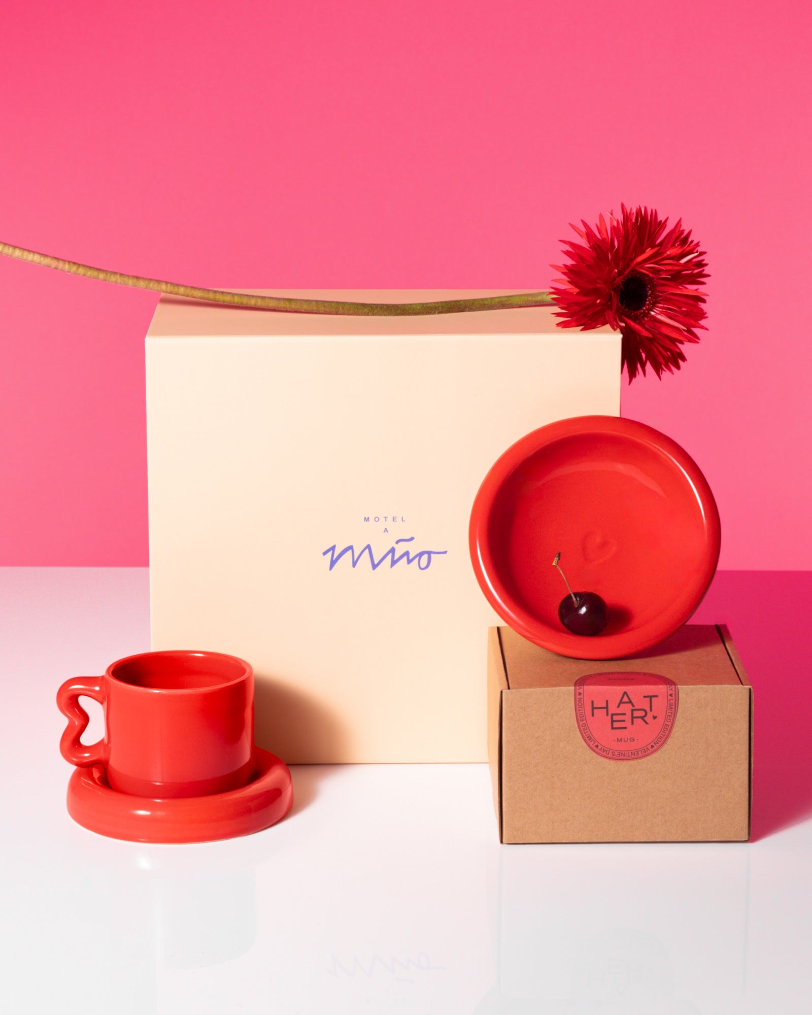 Seia - Set regalo tazza e ciotola rosse