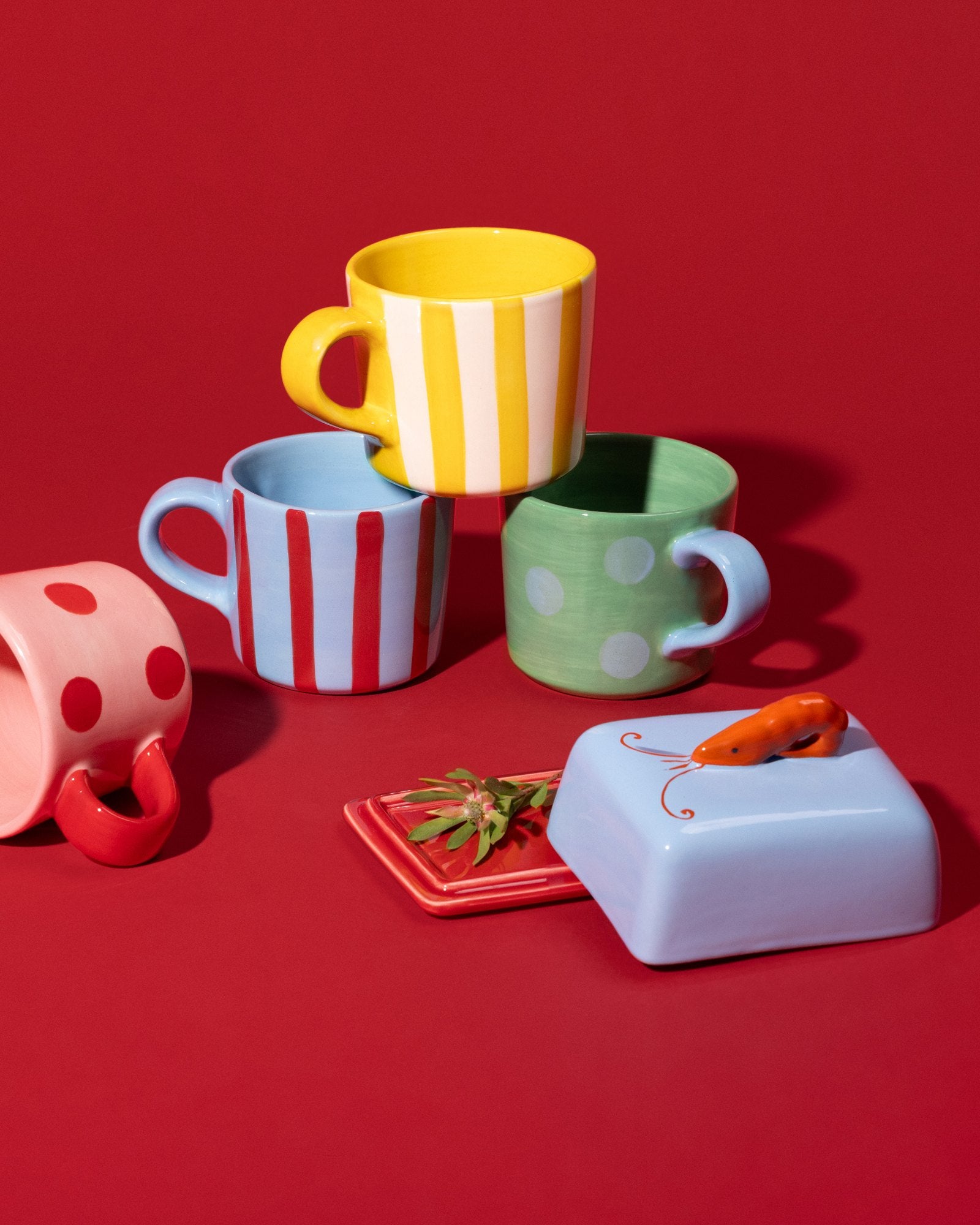 Motel a Miio x Isis-Maria Brisa butter dish blue red