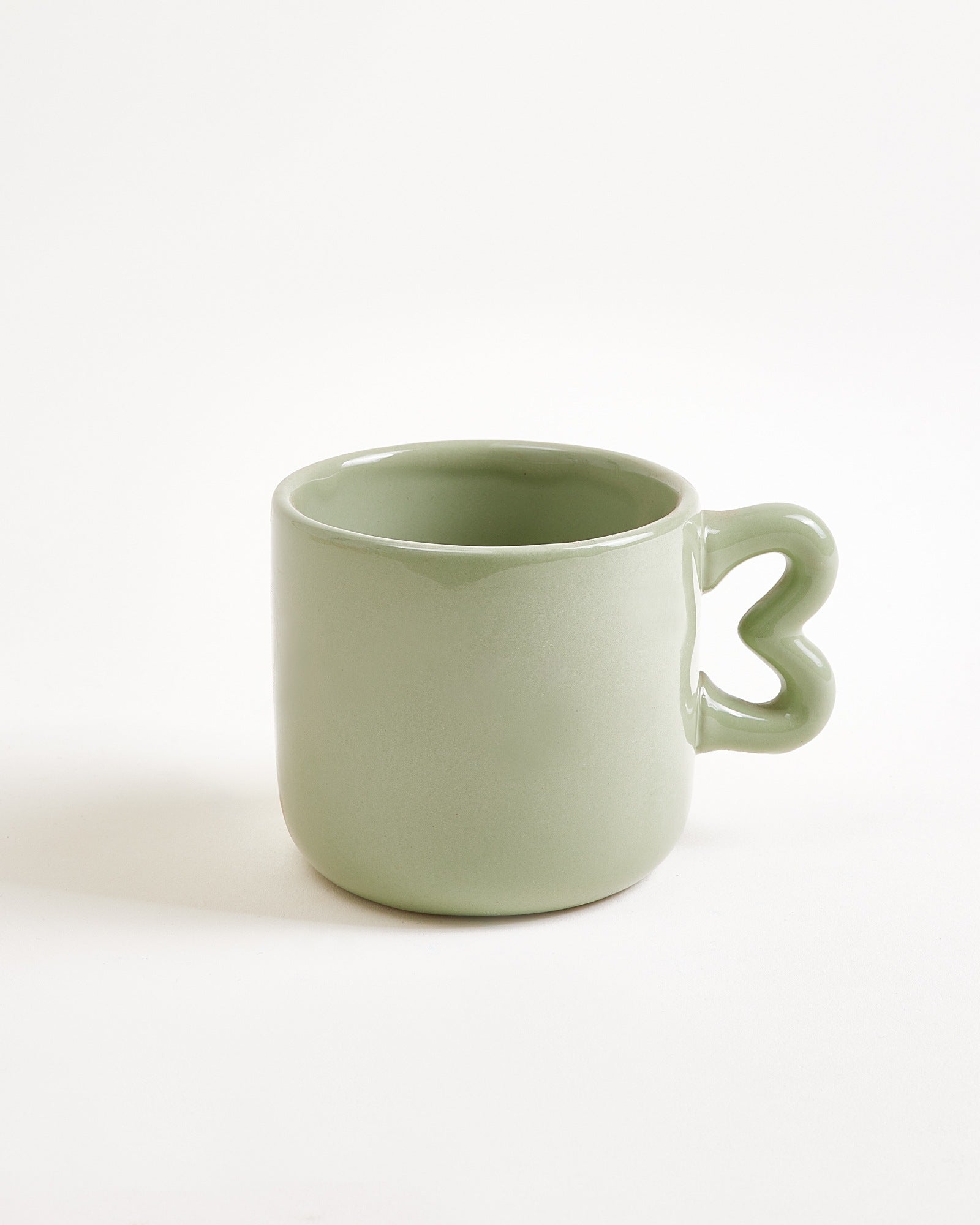 Seia - Petite tasse et petite soucoupe Cœur vert sauge