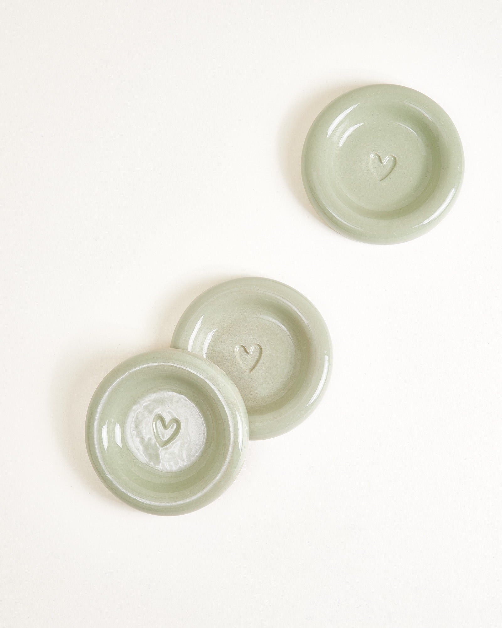 Seia - Petite tasse et petite soucoupe Cœur vert sauge