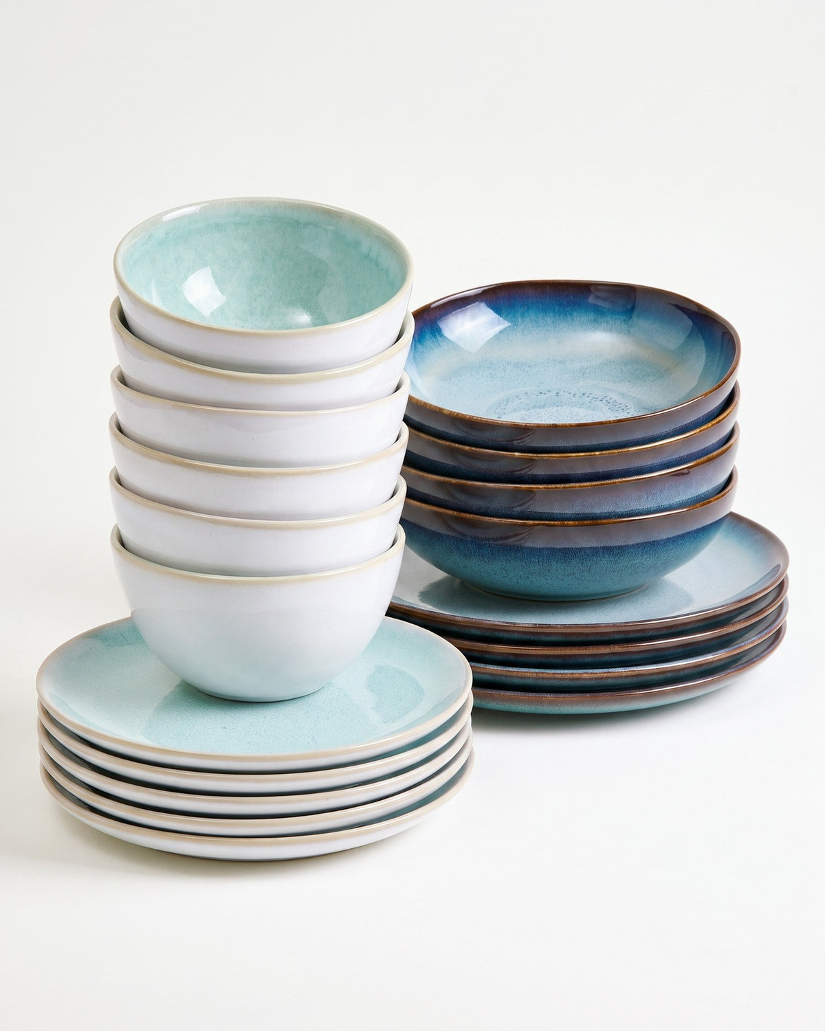 Geschirr-Set Ocean Vibes grünblau mint 24-teilig