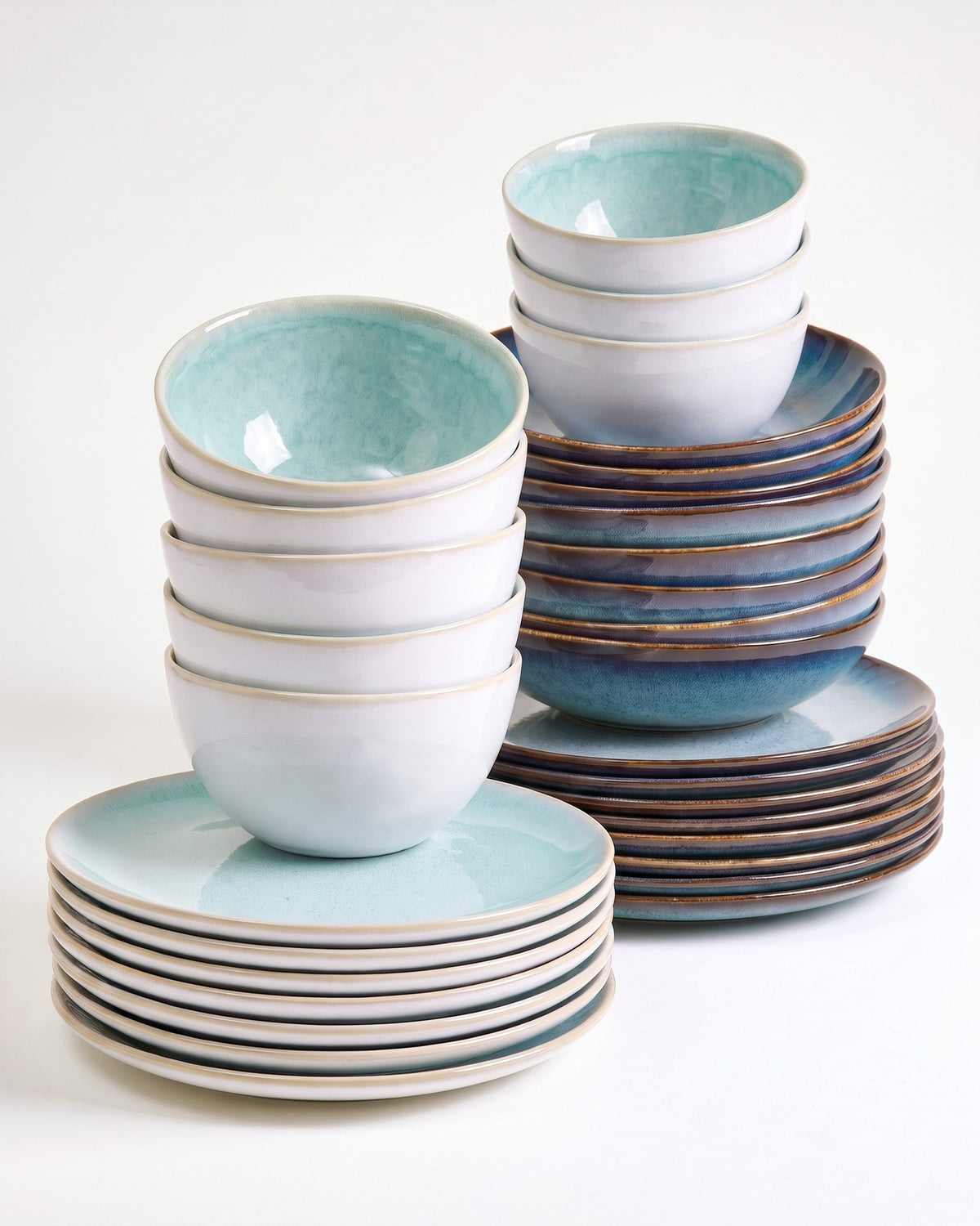 Geschirr-Set Ocean Vibes grünblau mint 32-teilig