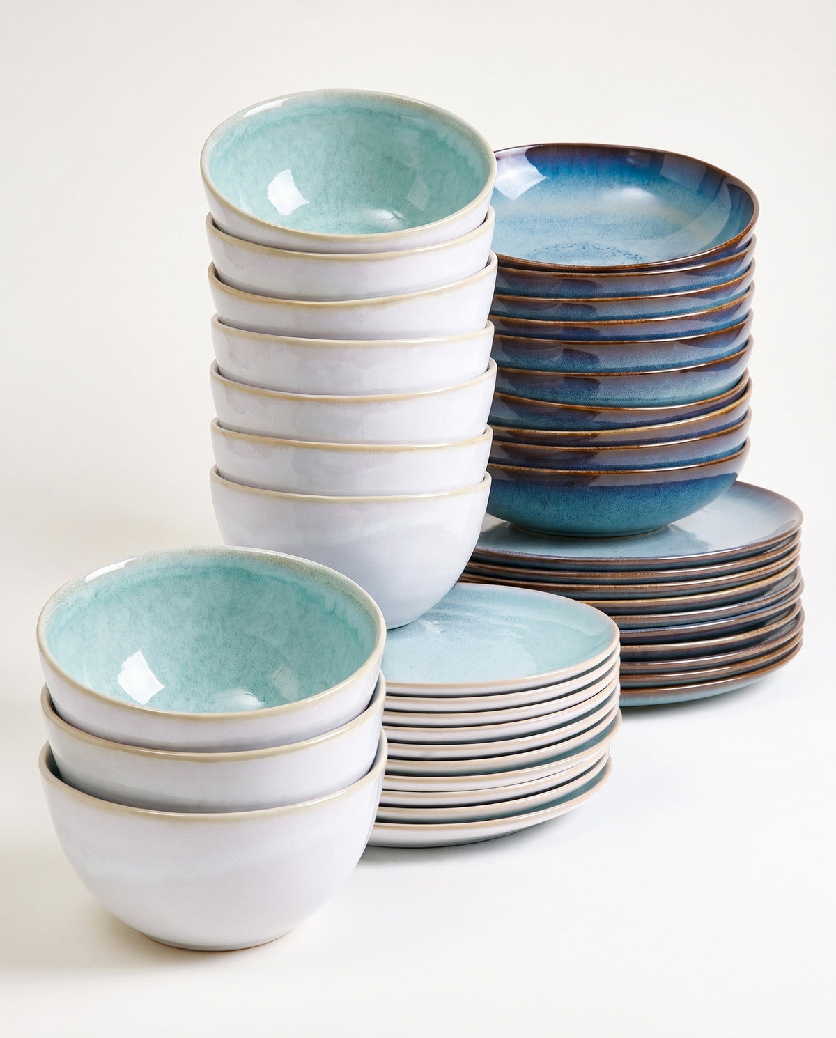 Geschirr-Set Ocean Vibes grünblau mint 40-teilig