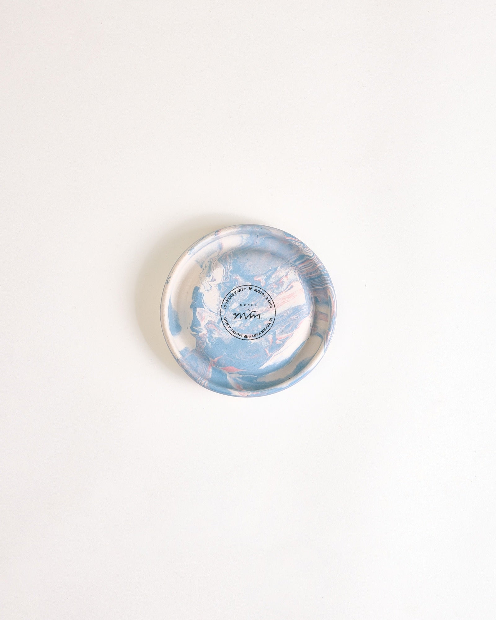 Seia Becher & Untertasse marbled blau weiß