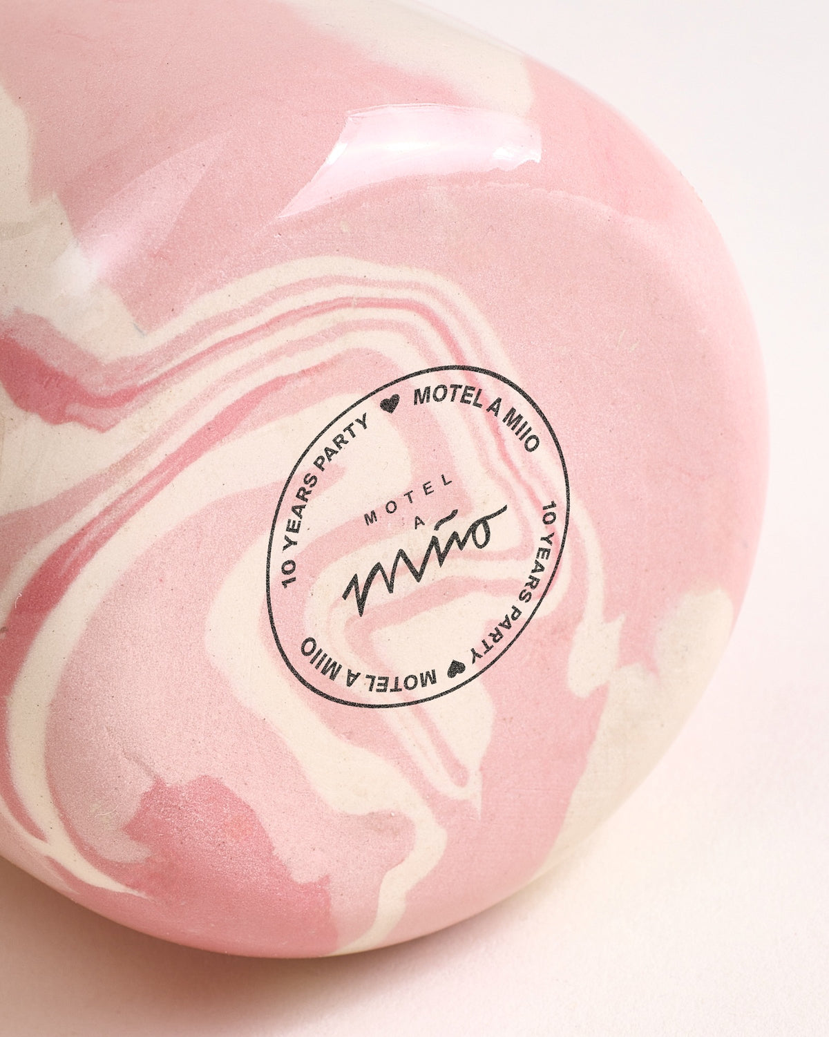 Seia Cup & Saucer, Marbled Pink and White