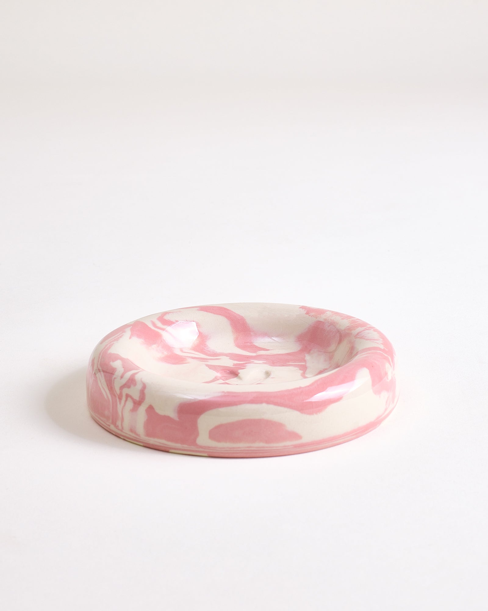 Seia Becher & Untertasse marbled rosa weiß