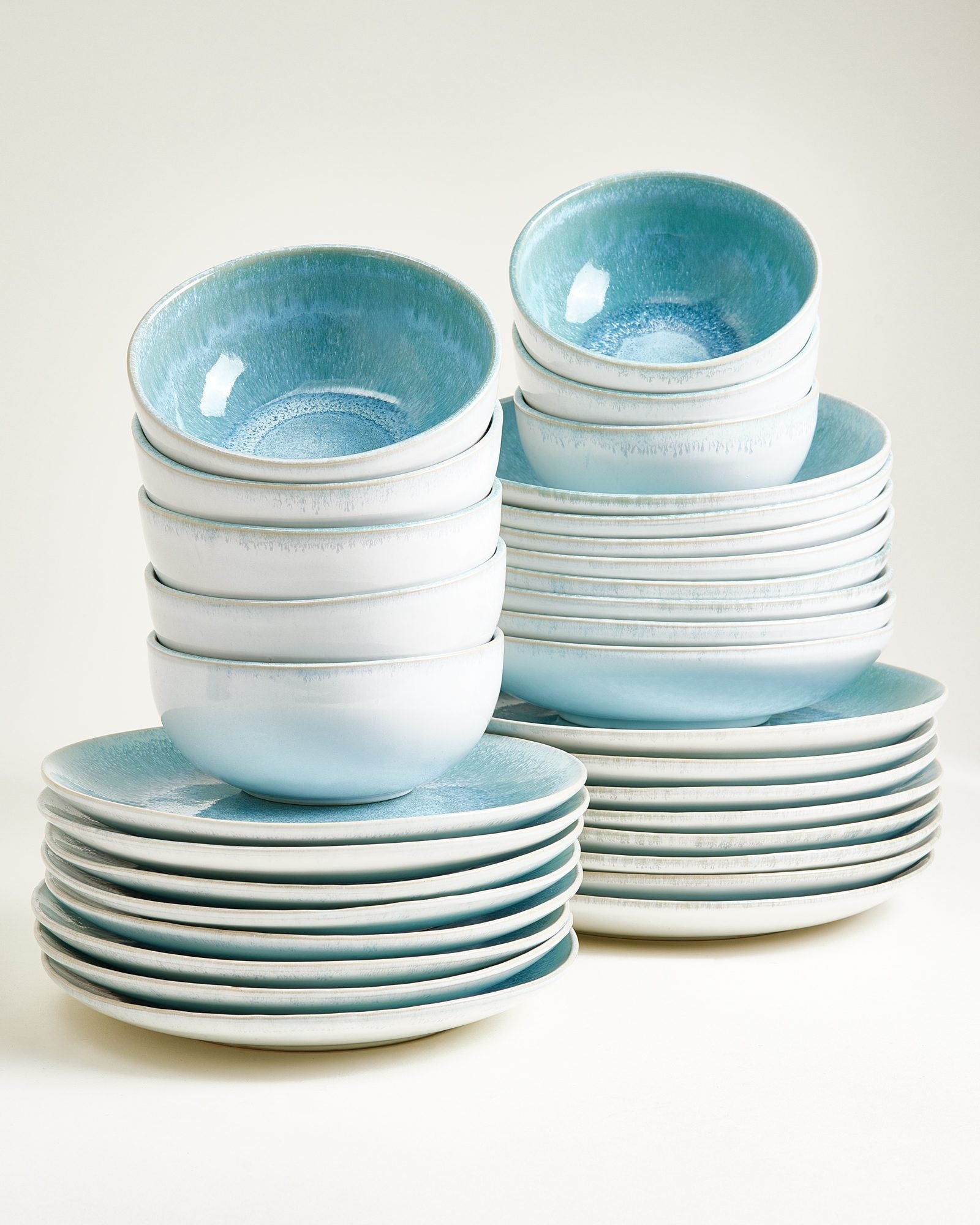 Alcachofra - Set de vaisselle vert-bleu 32 pièces