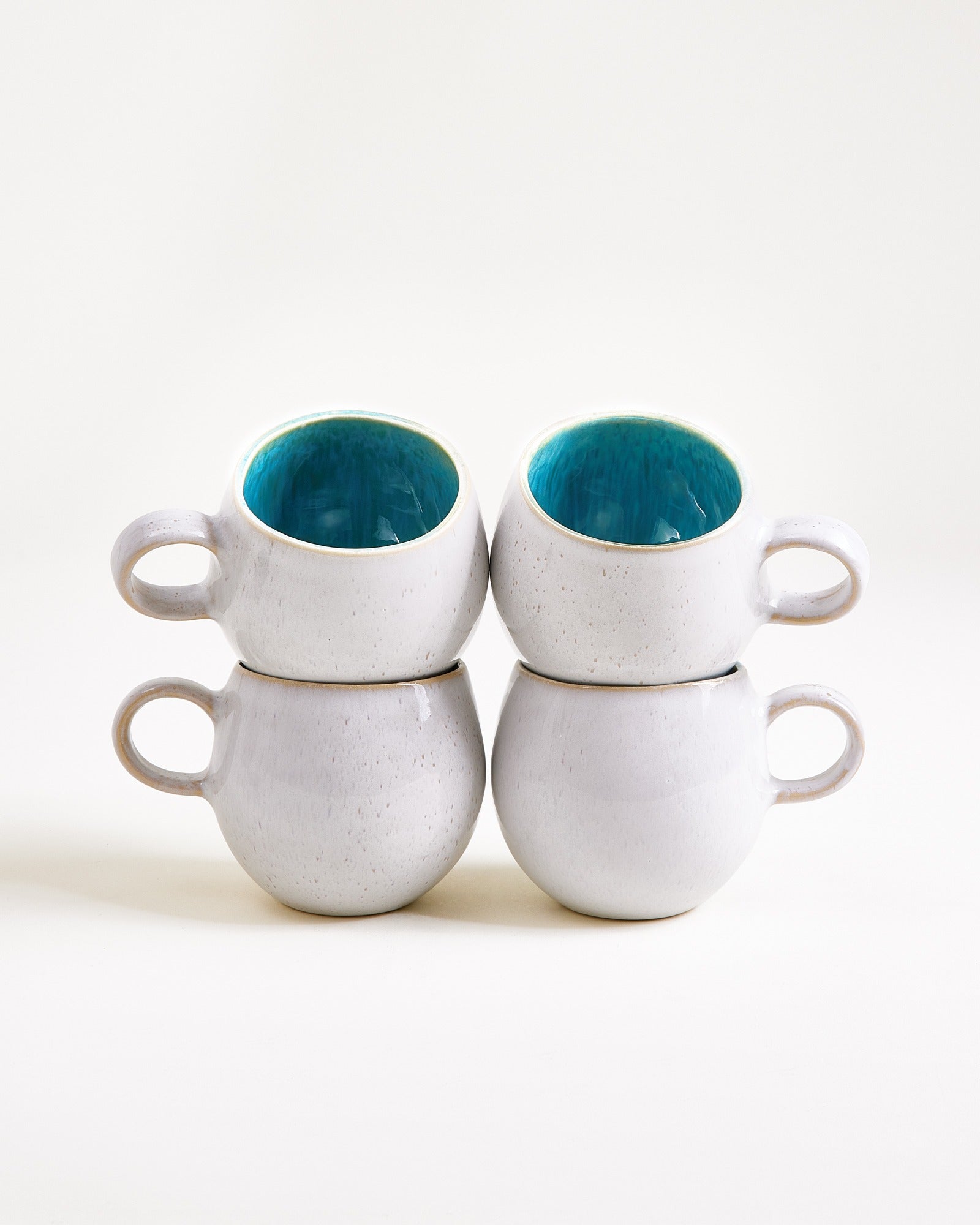 Areia - Set di 4 tazze piccole color acqua