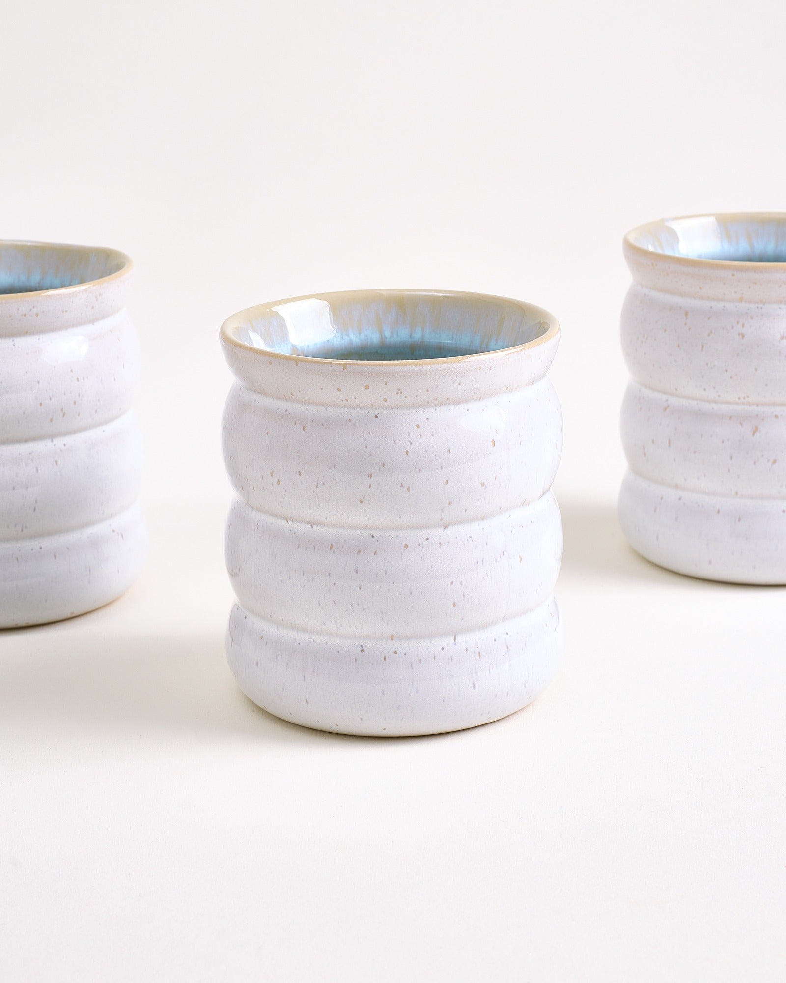 Areia - Set of 6 cups large bubble azure