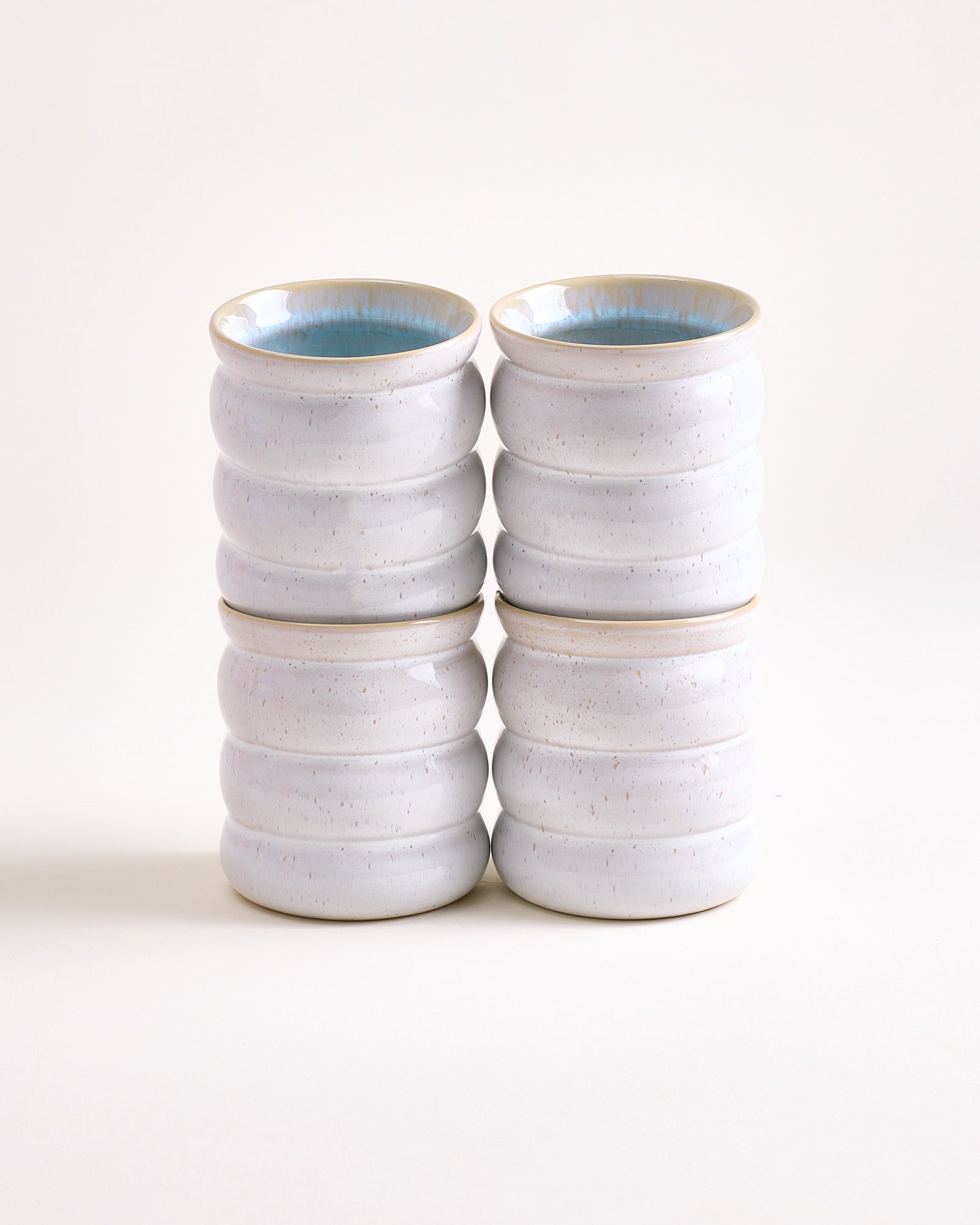 Areia set van 4 beker groot bubble azuurblauw