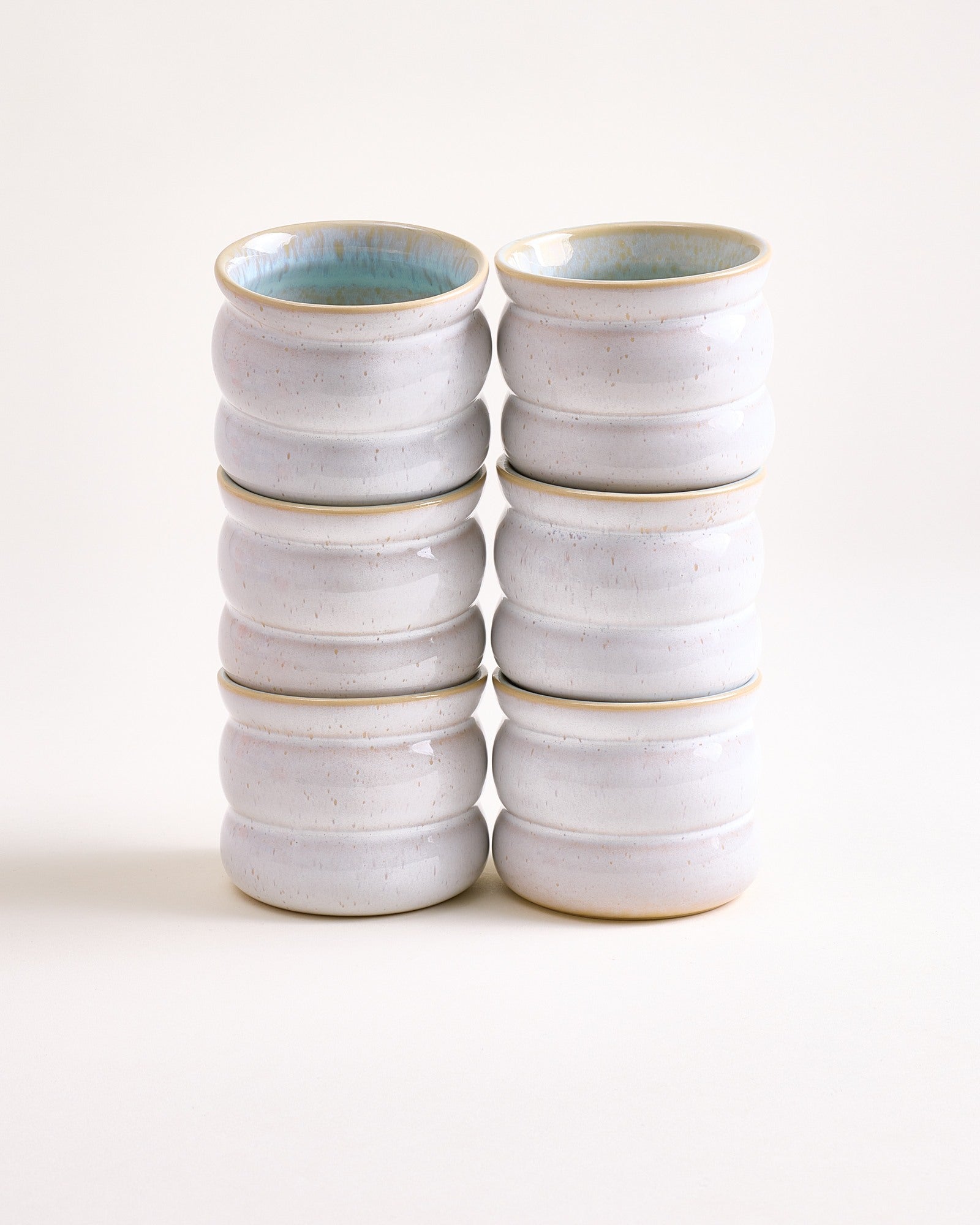 Areia - Set of 6 cups small bubble azure