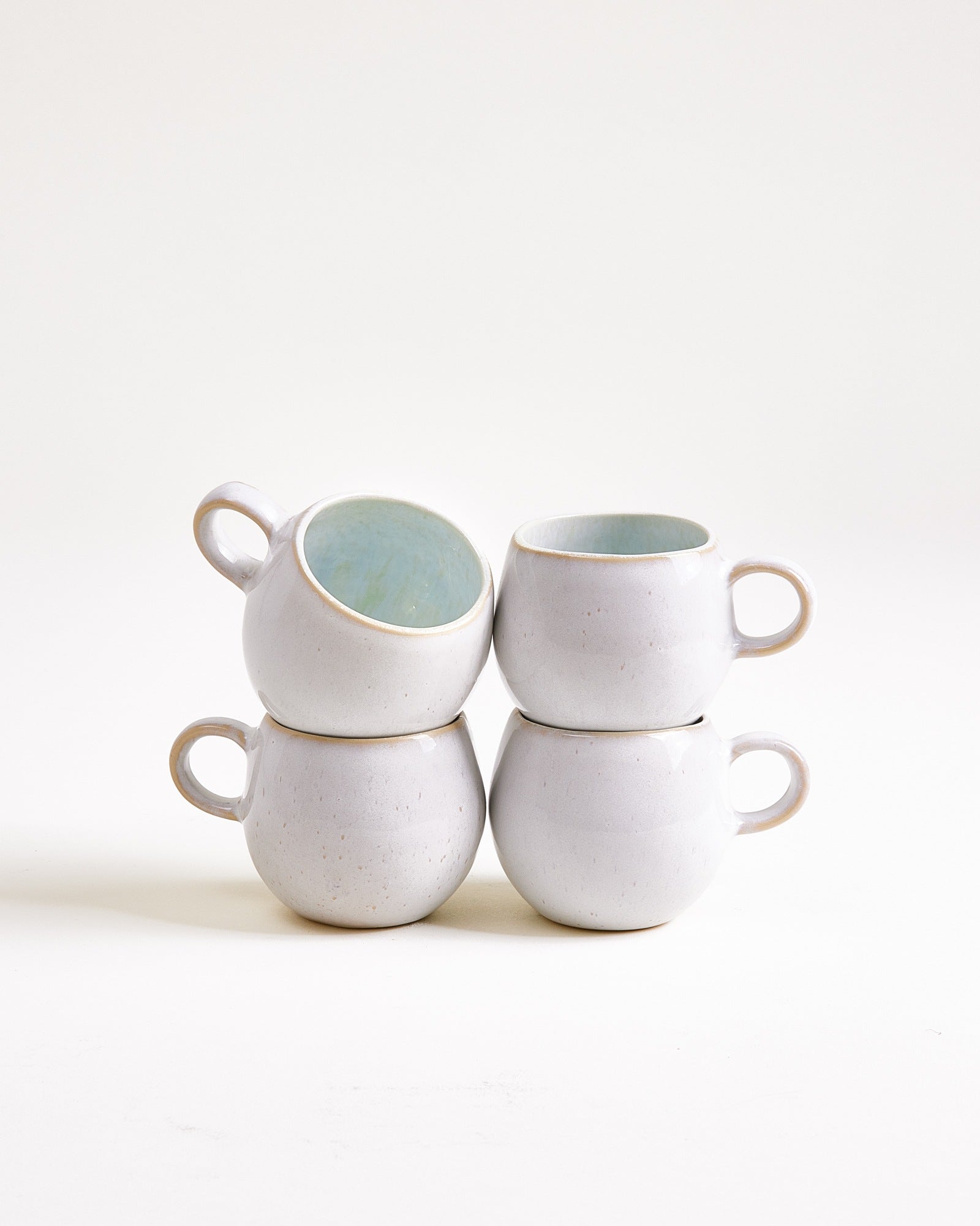 Areia - Tasse à café avec anse azur Lot de 4