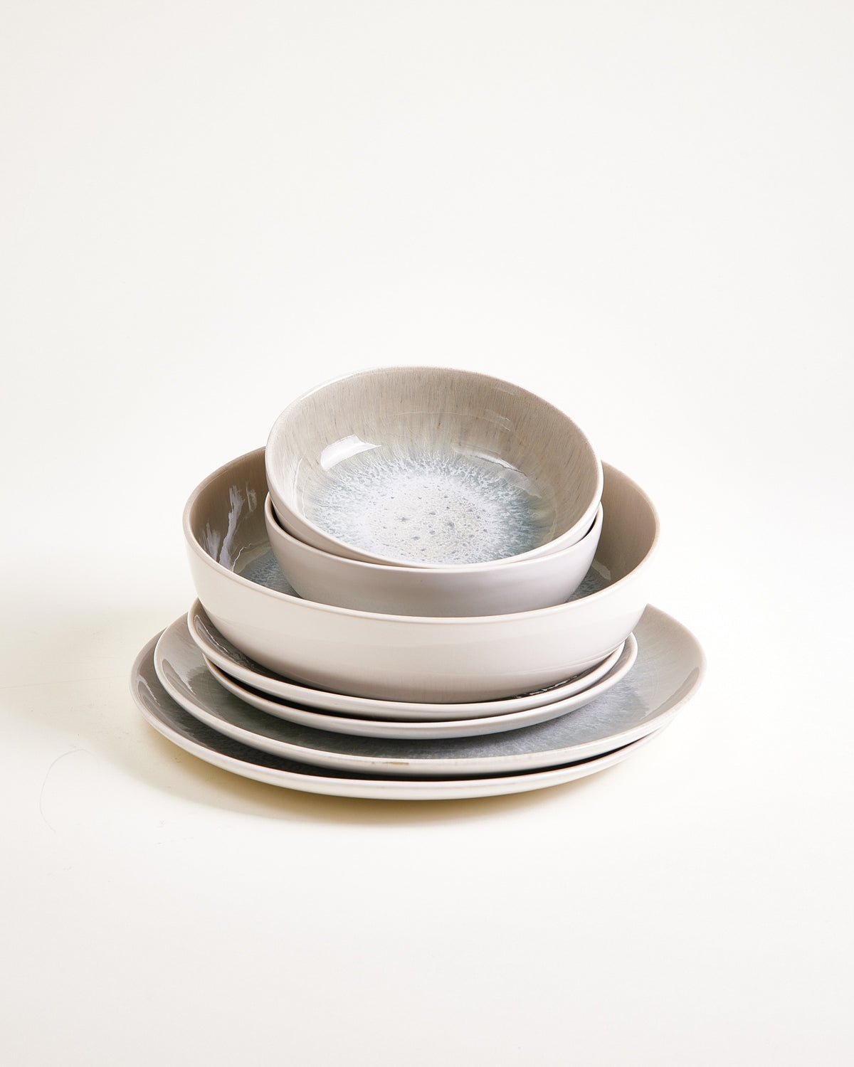 Areia Geschirr-Set modern grau 7-teilig