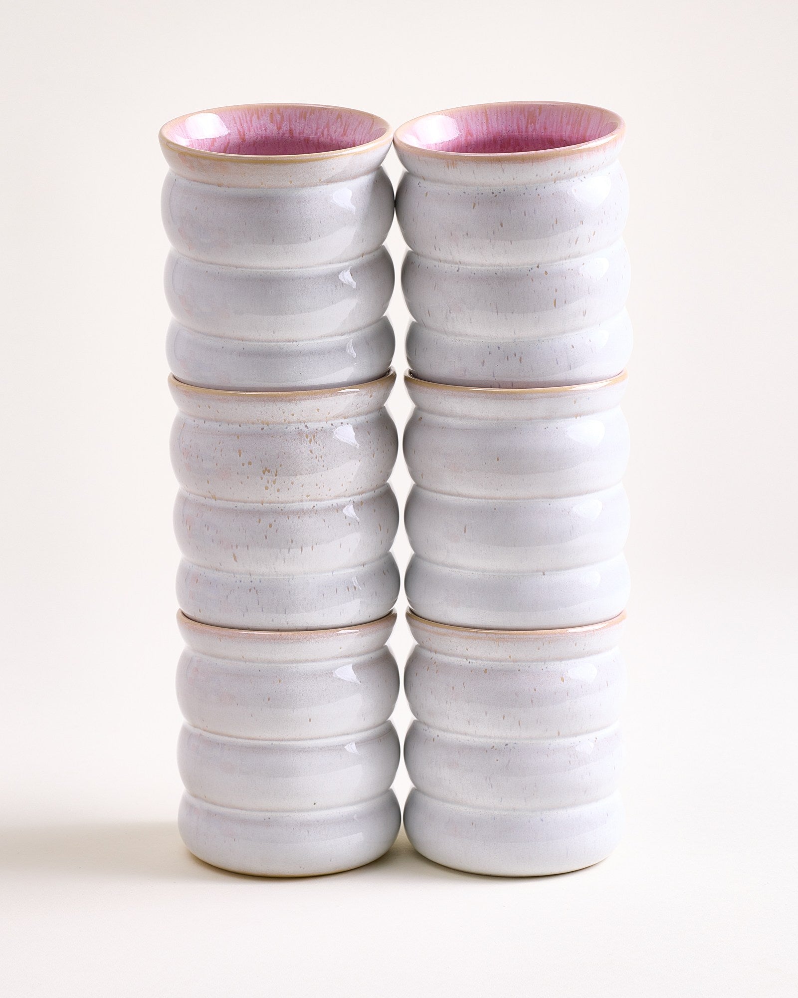 Areia - Set of 6 cups large bubble rose