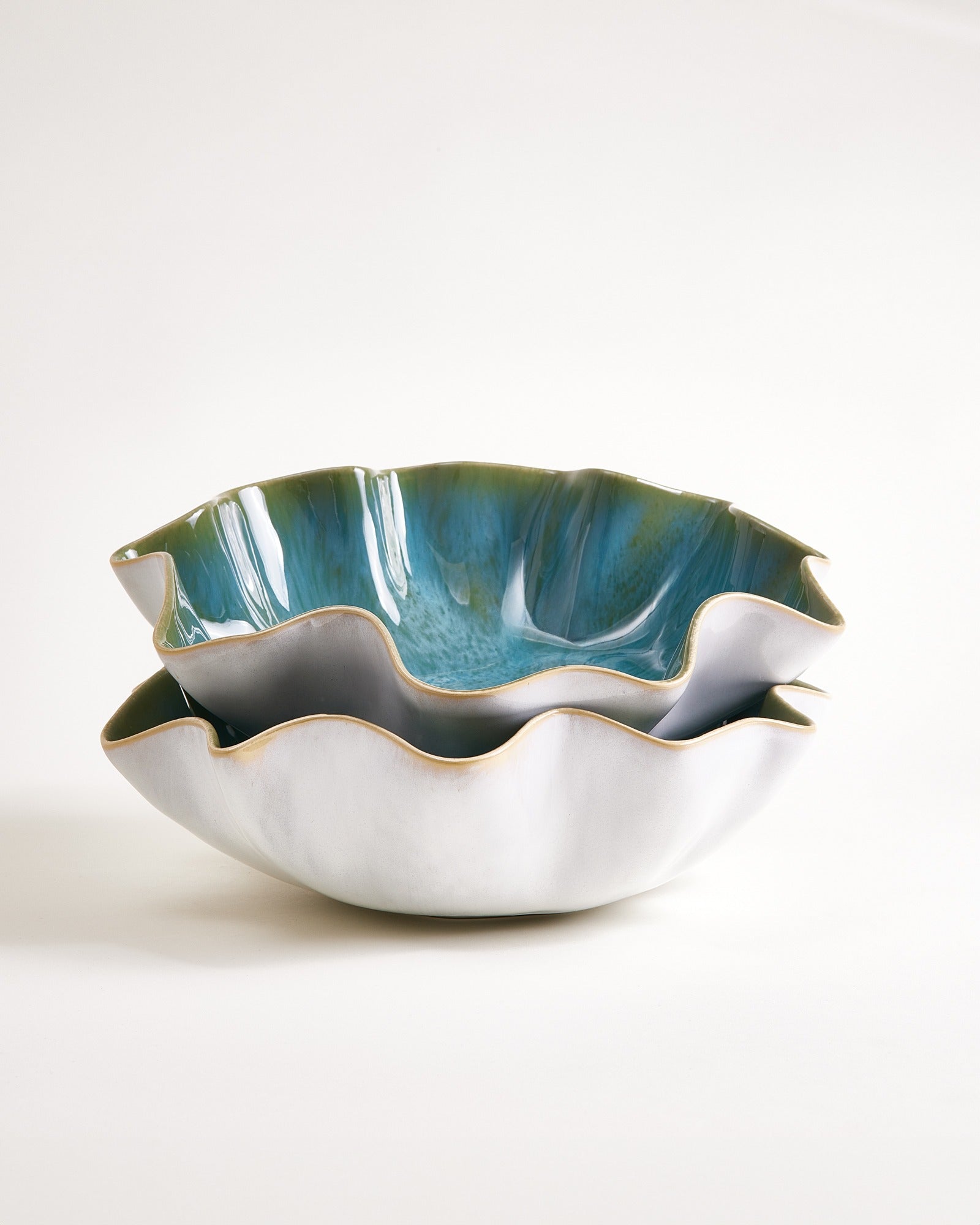 Areia Shell serveerschaal aqua