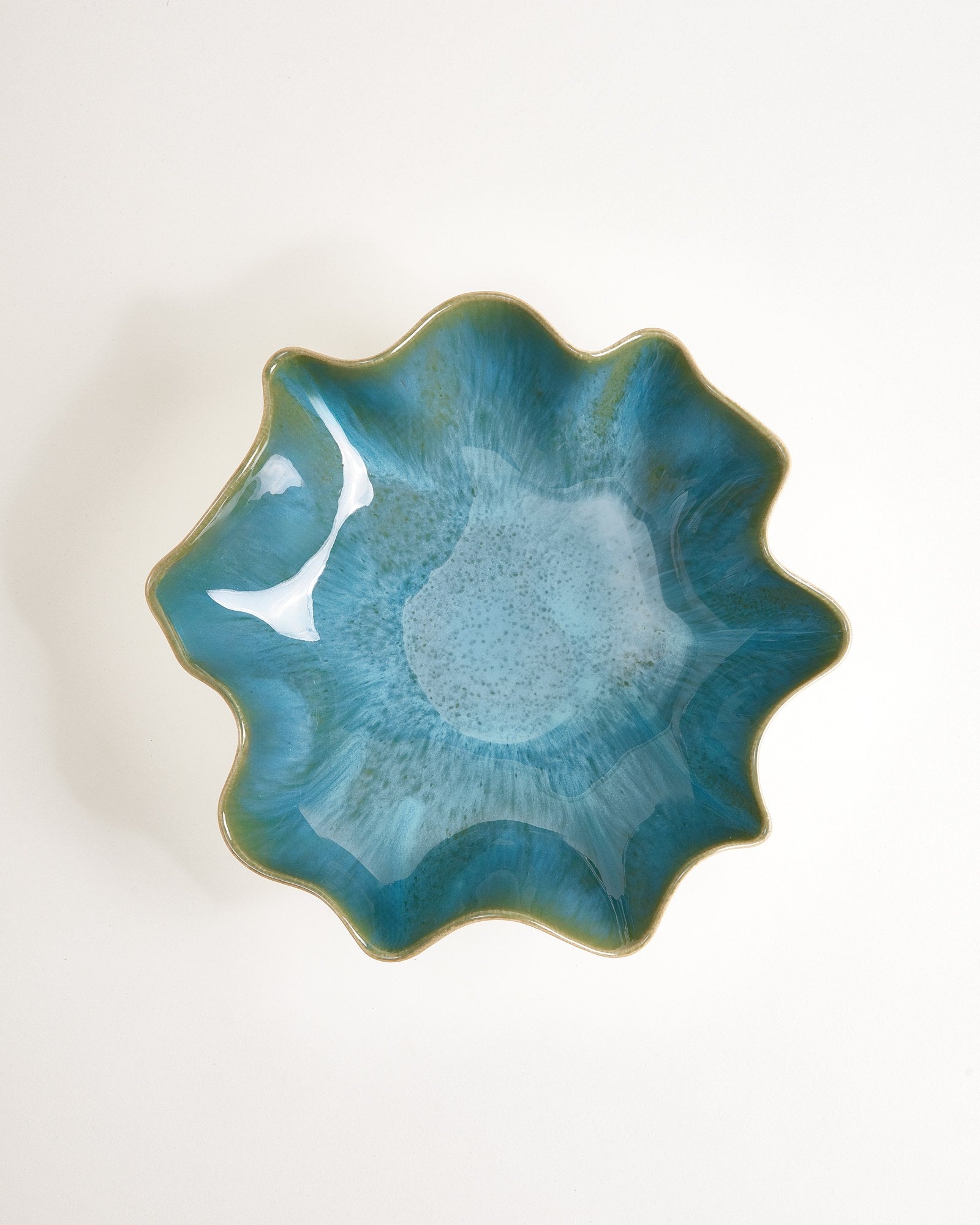 Areia Shell serveerschaal aqua