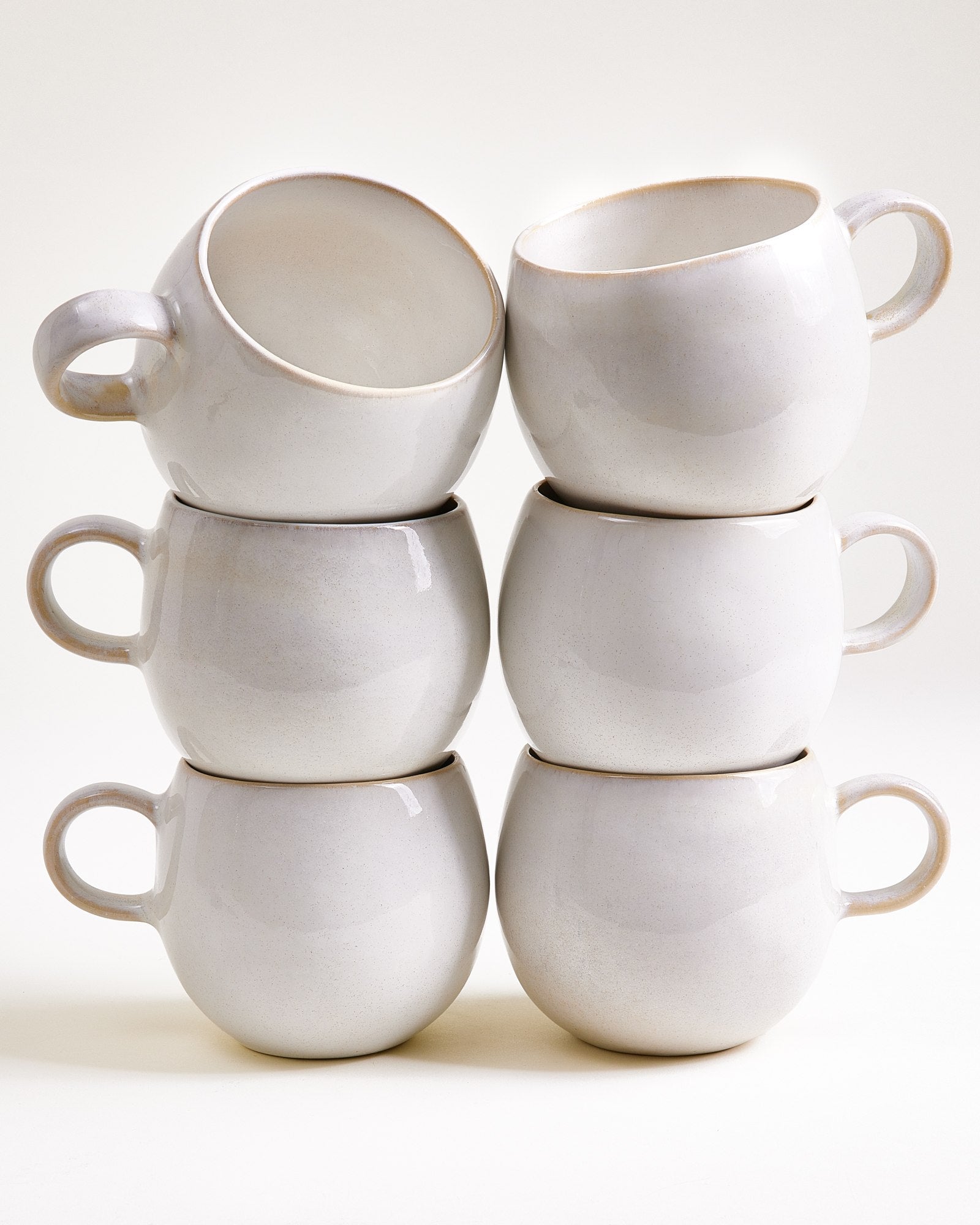 Areia - Set of 6 Mugs big white