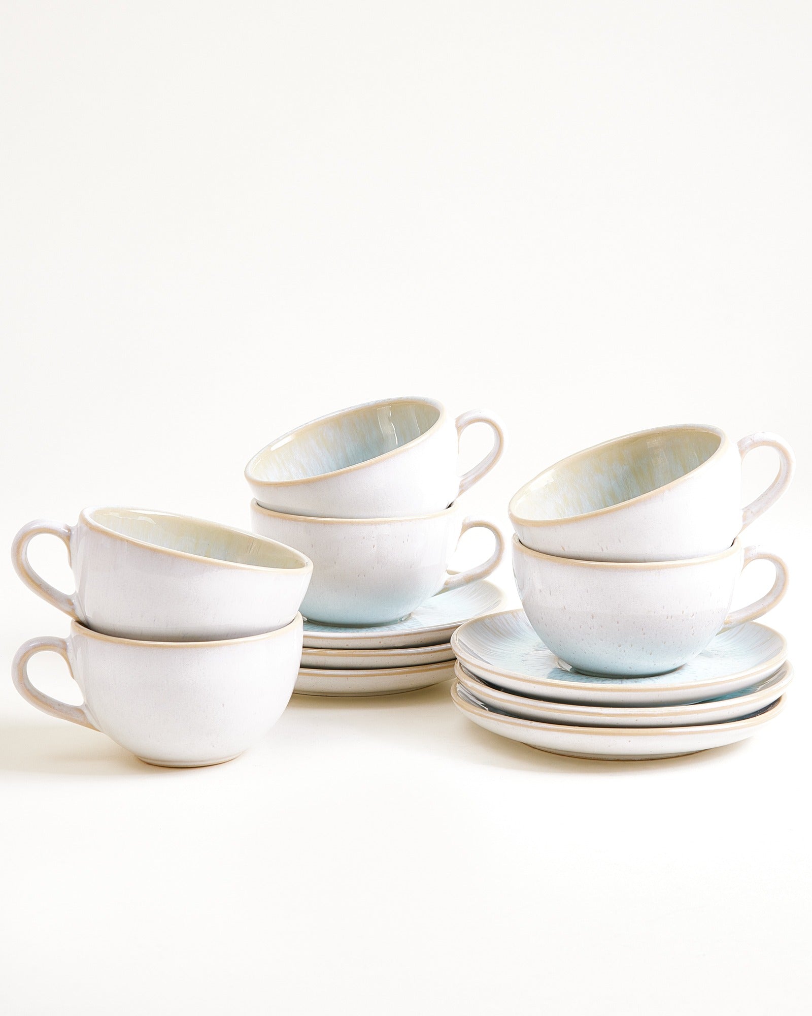 Areia Cappuccinotasse & Untertasse klein classic azur 6er-Set