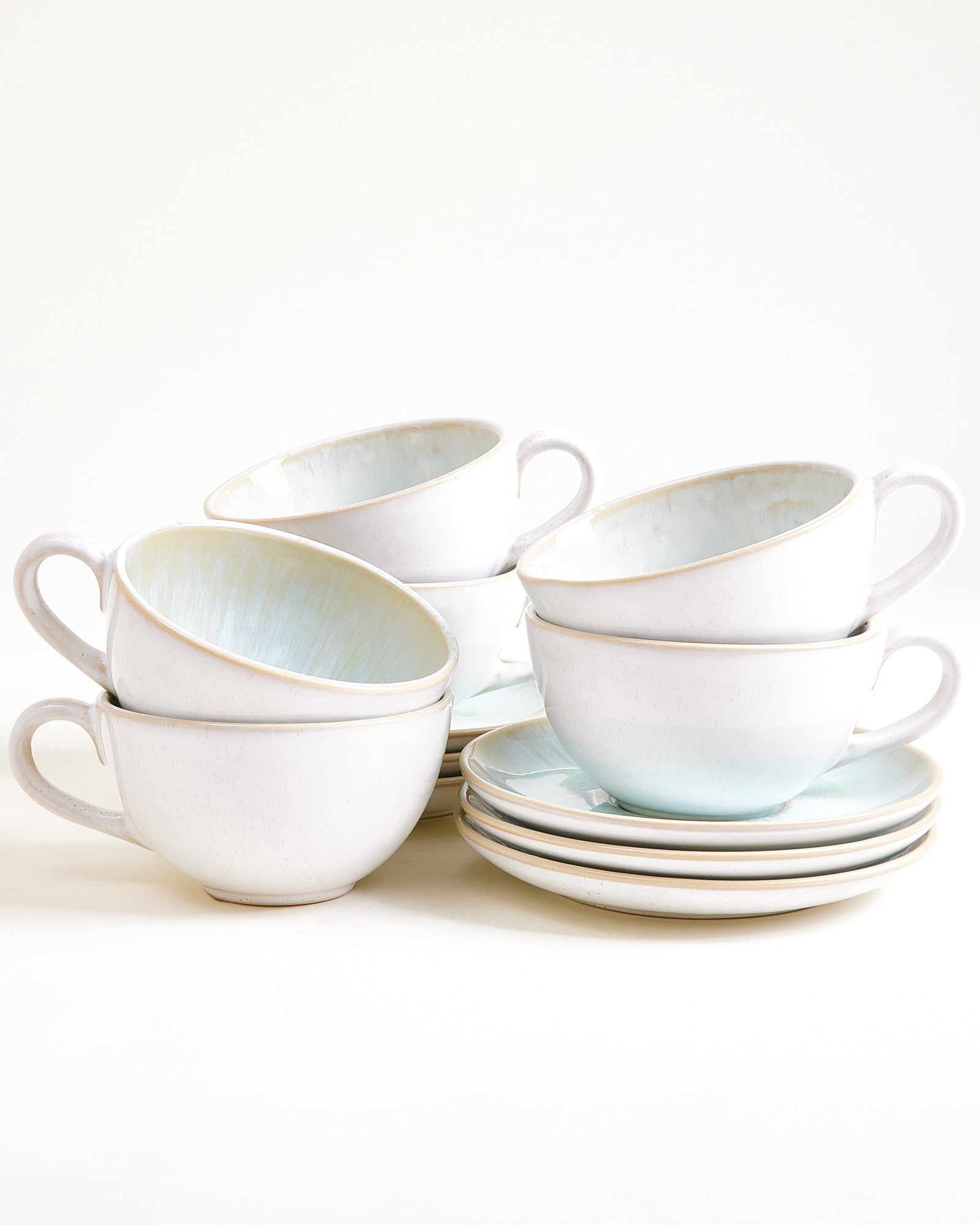 Areia 6-delige Set Theekop & Grote Schotel classic azuur