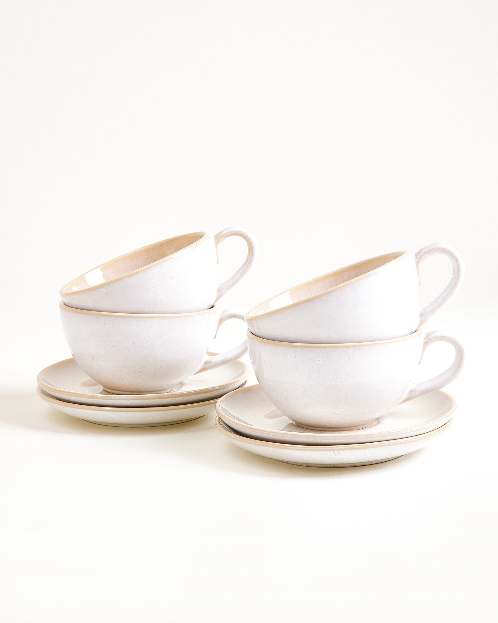 Areia 4-delige Set Theekop & Grote Schotel classic zand