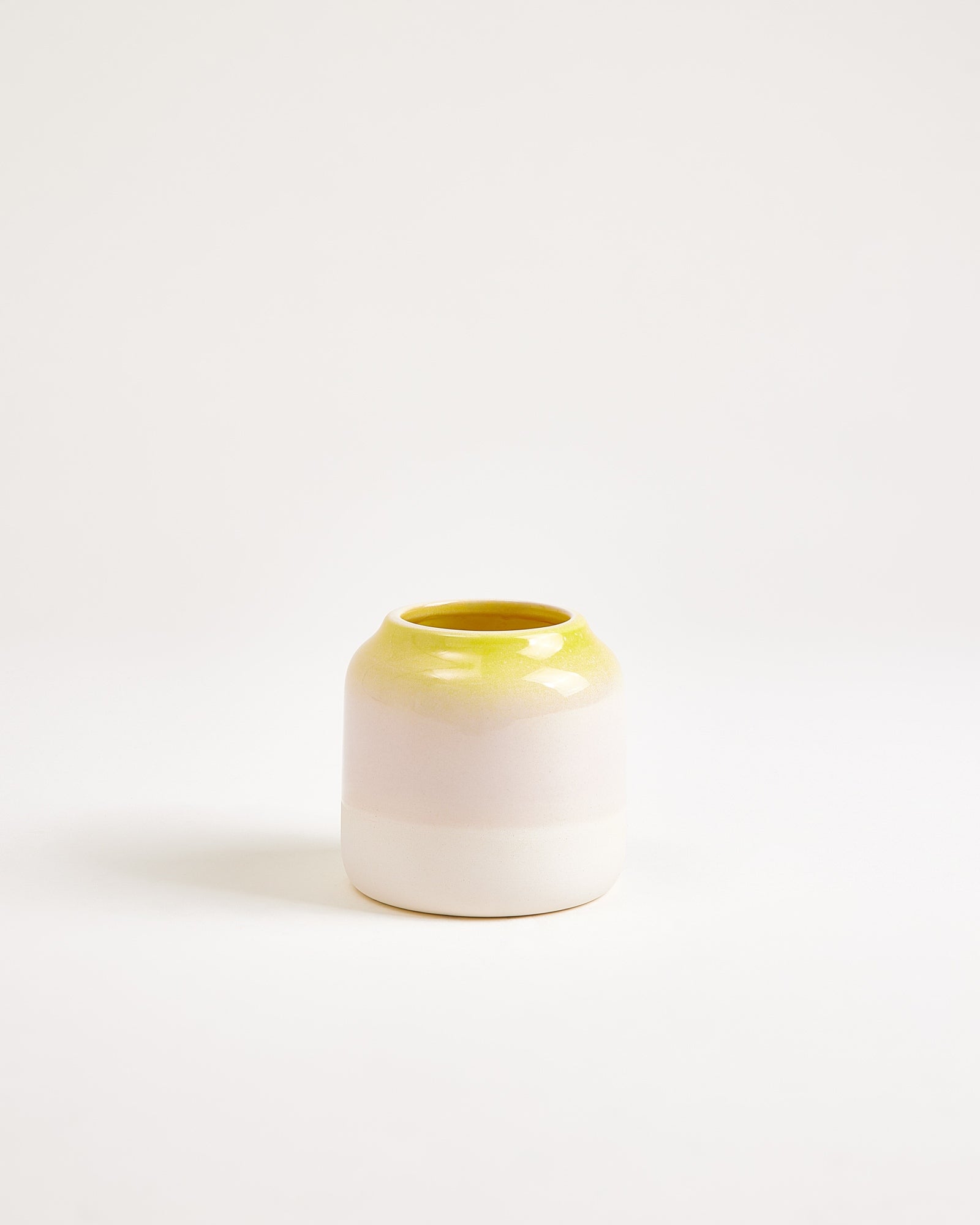 Bebé vaas geel roze gespikkeld