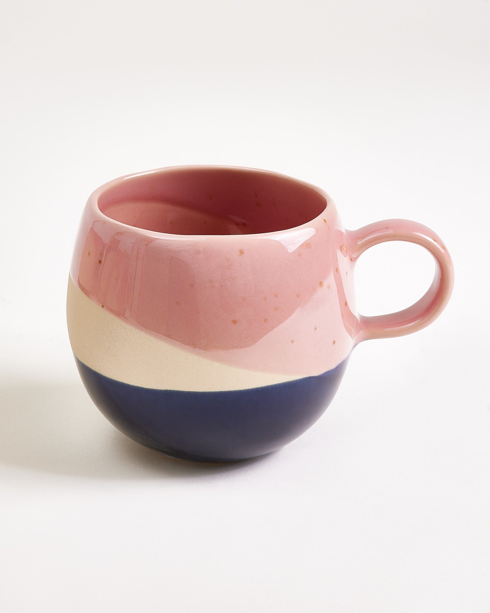 Bica Tasse groß rosa sand dunkelblau