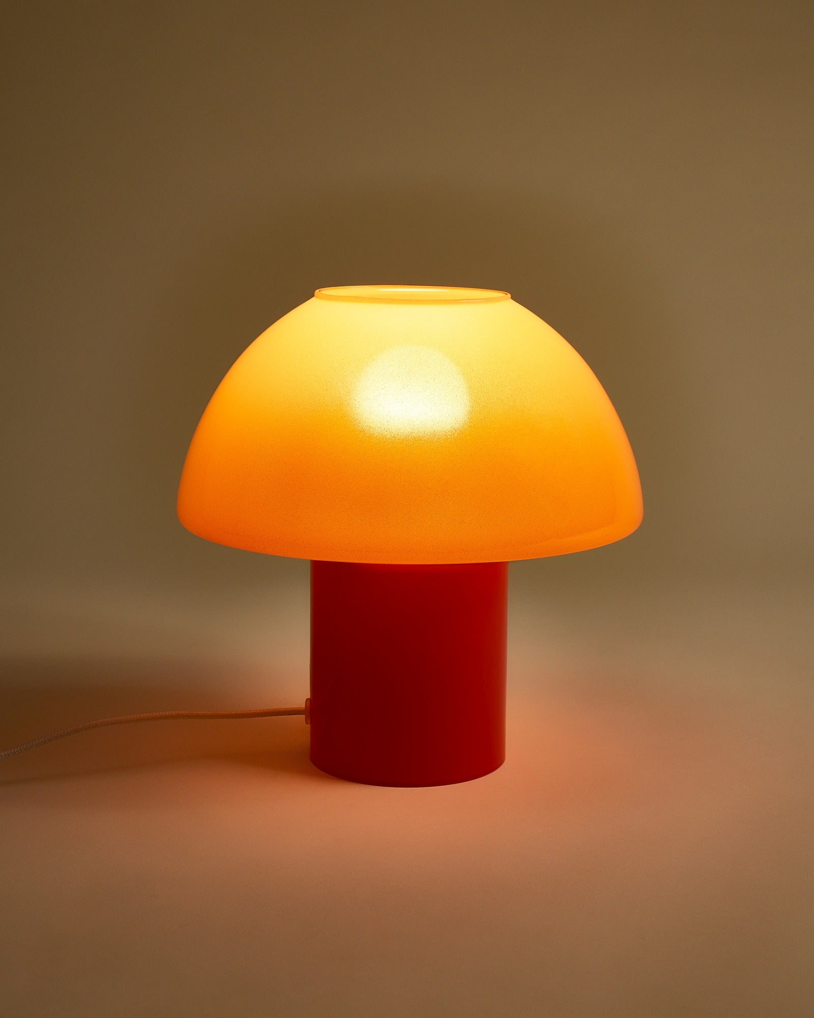 Cogumelo - Glass lamp orange red