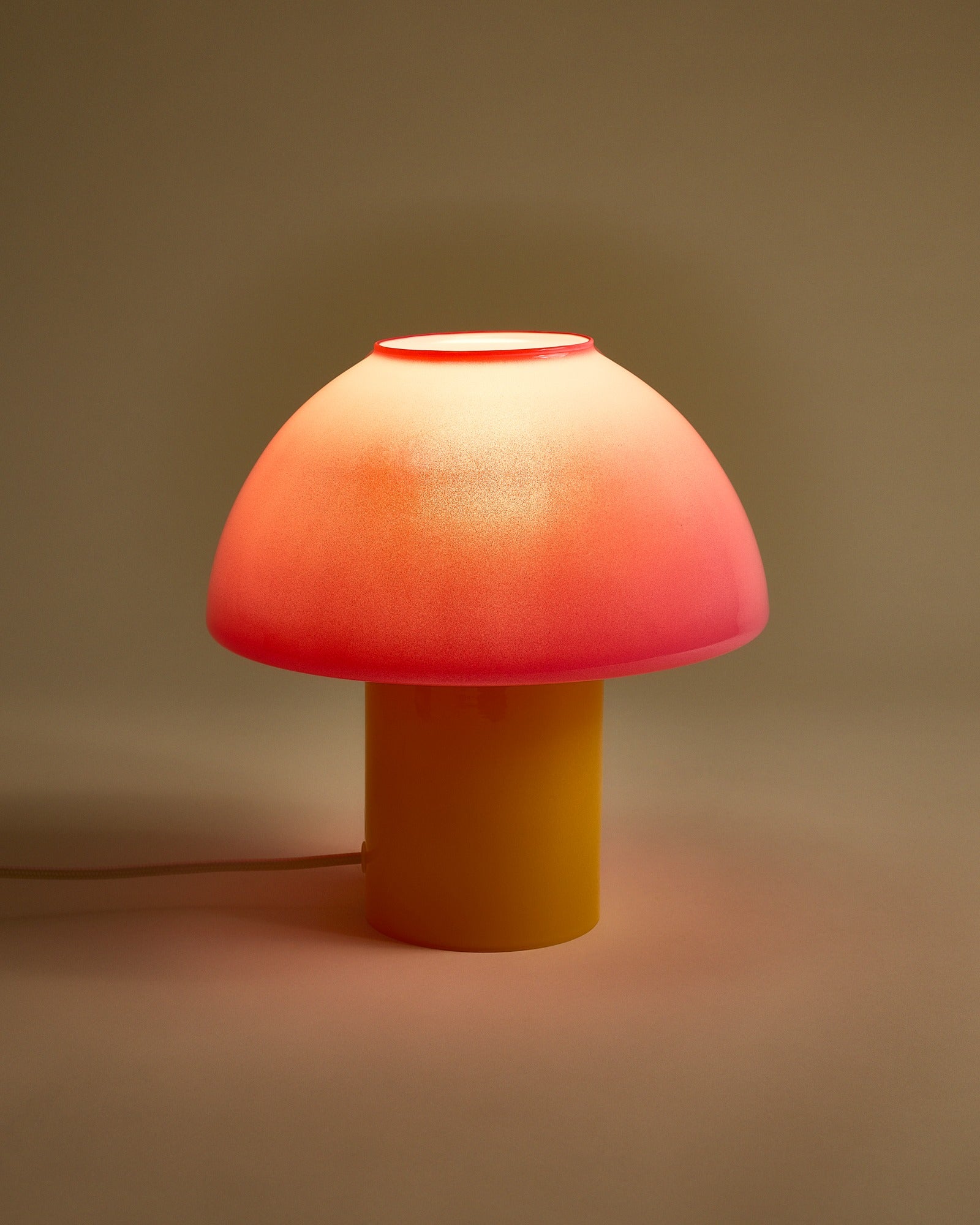 Cogumelo - Glass lamp pink yellow
