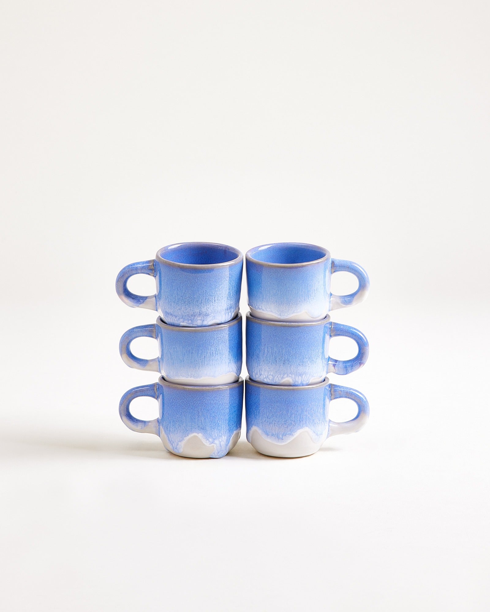 Coimbra - Set of 6 espresso mugs cornflower