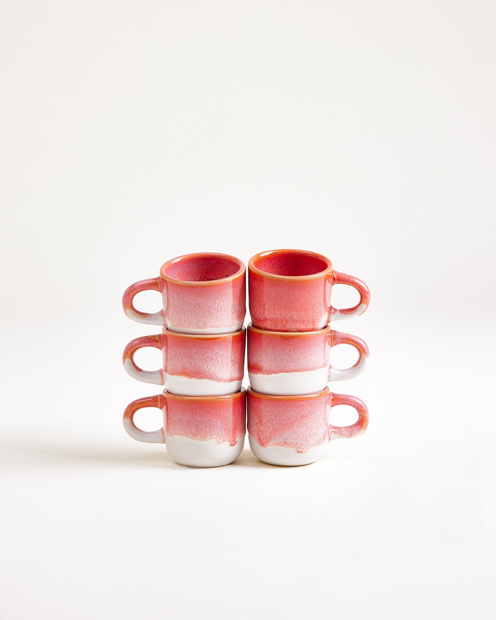 Coimbra set van 6 espresso kopjes roze crème