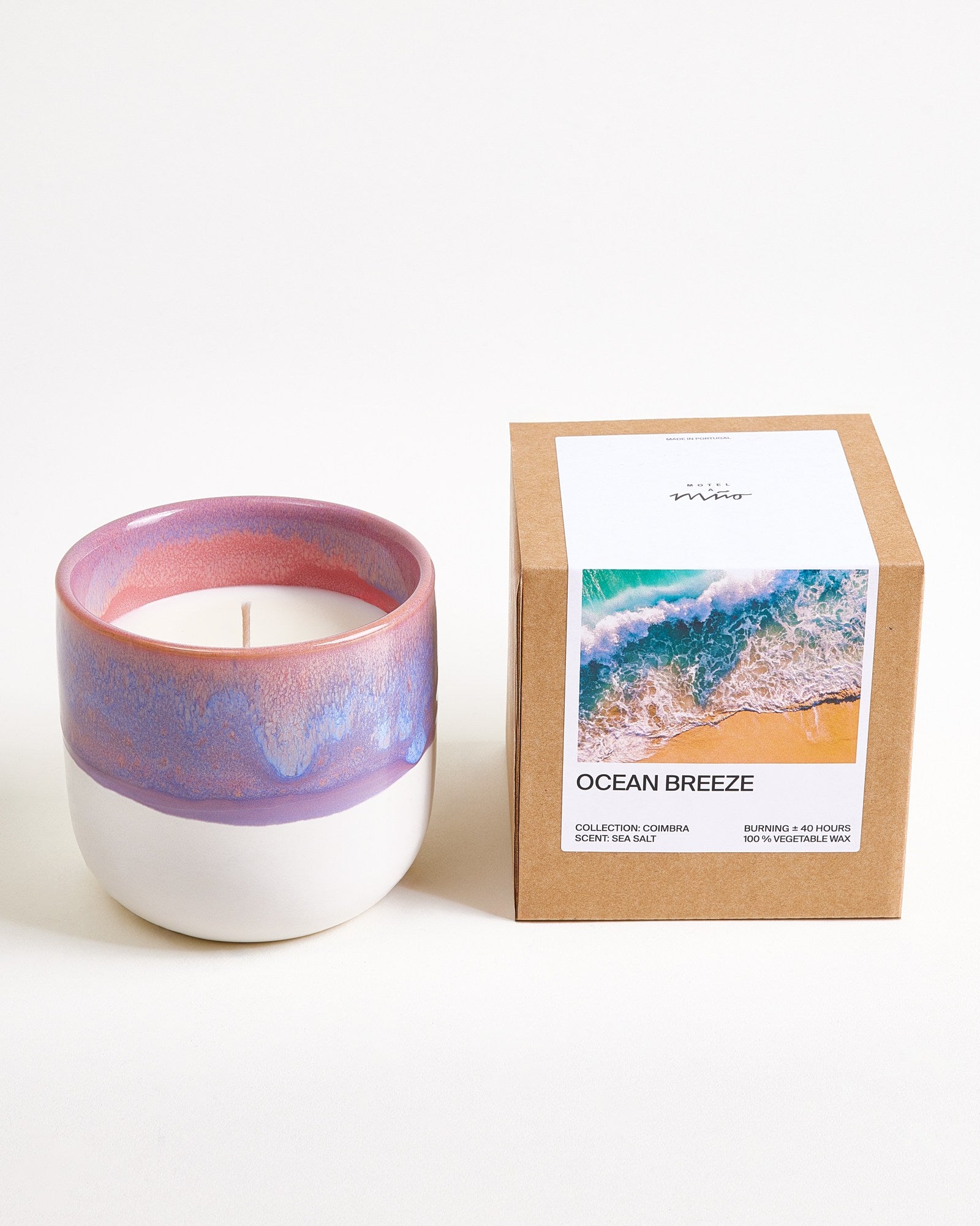 Coimbra - scented candle “Ocean Breeze” lilac pink