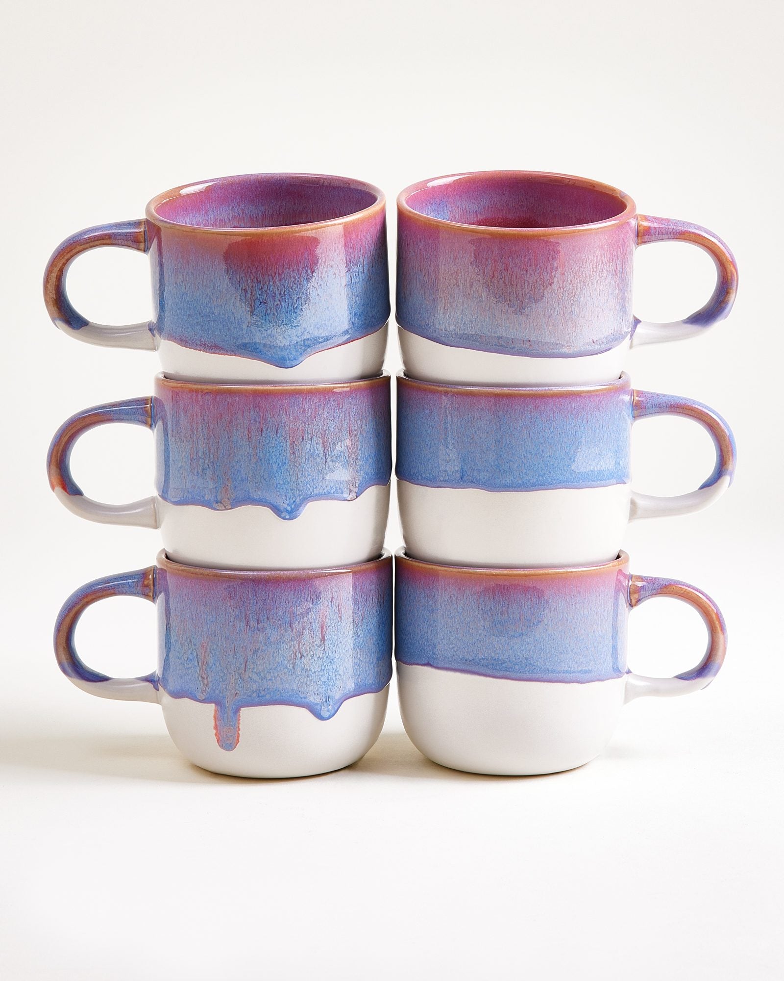 Coimbra - Set da 6 tazze grandi lilla rosa