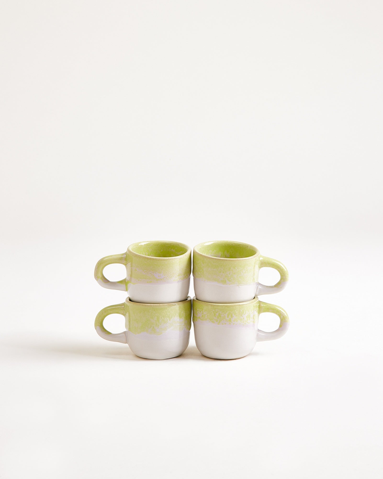 Coimbra - Set of 4 espresso mugs lime lilac