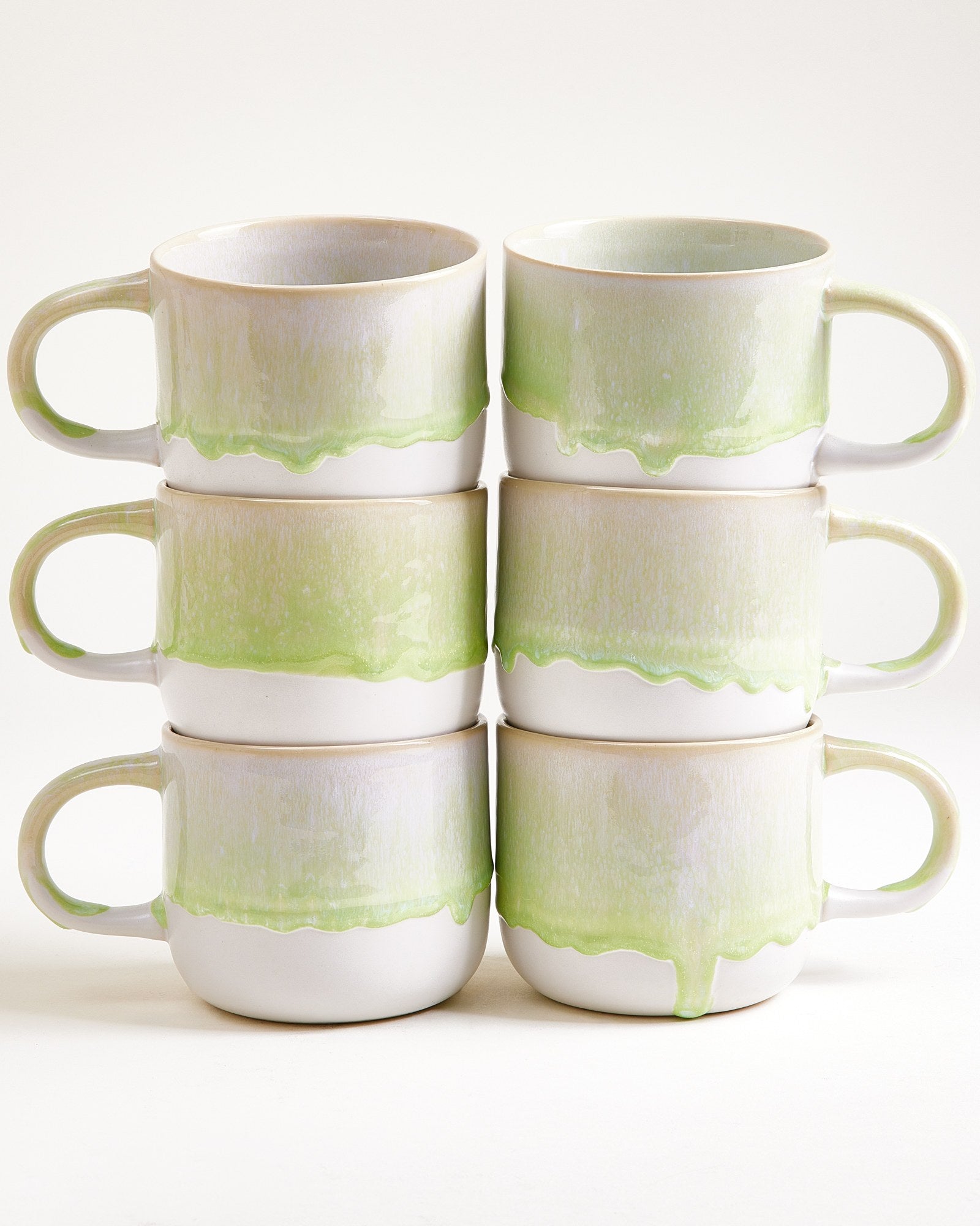 Coimbra - Set da 6 tazze da tè verde pastello
