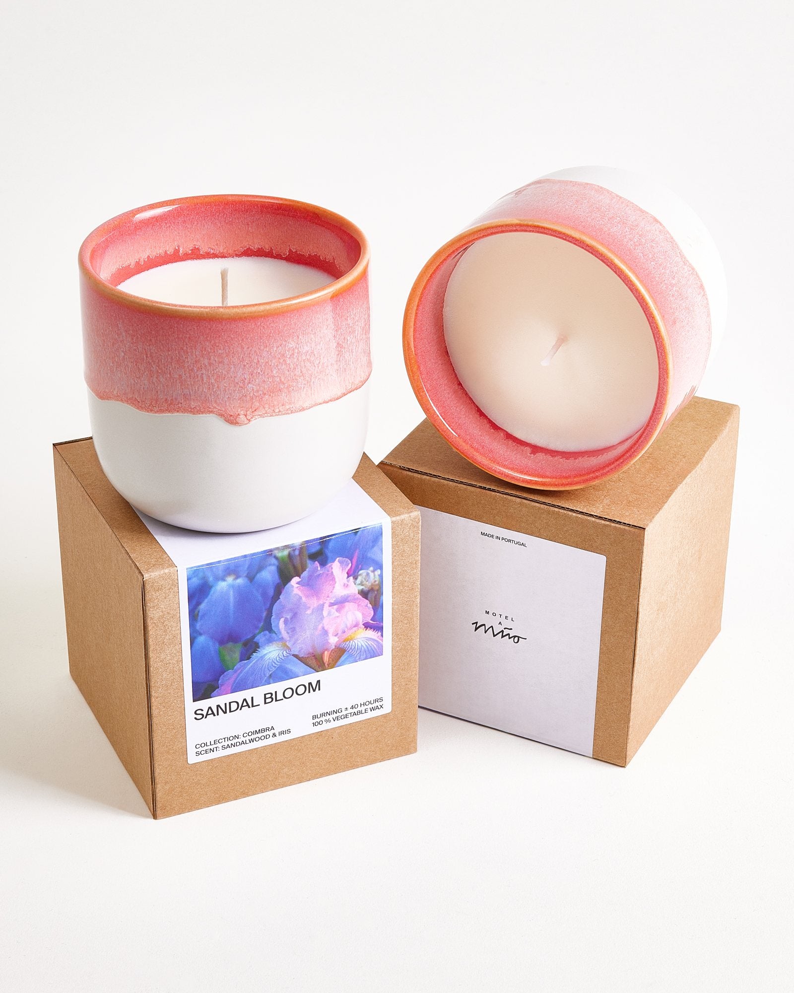 Coimbra geurkaars "Sandal Bloom" roze crème