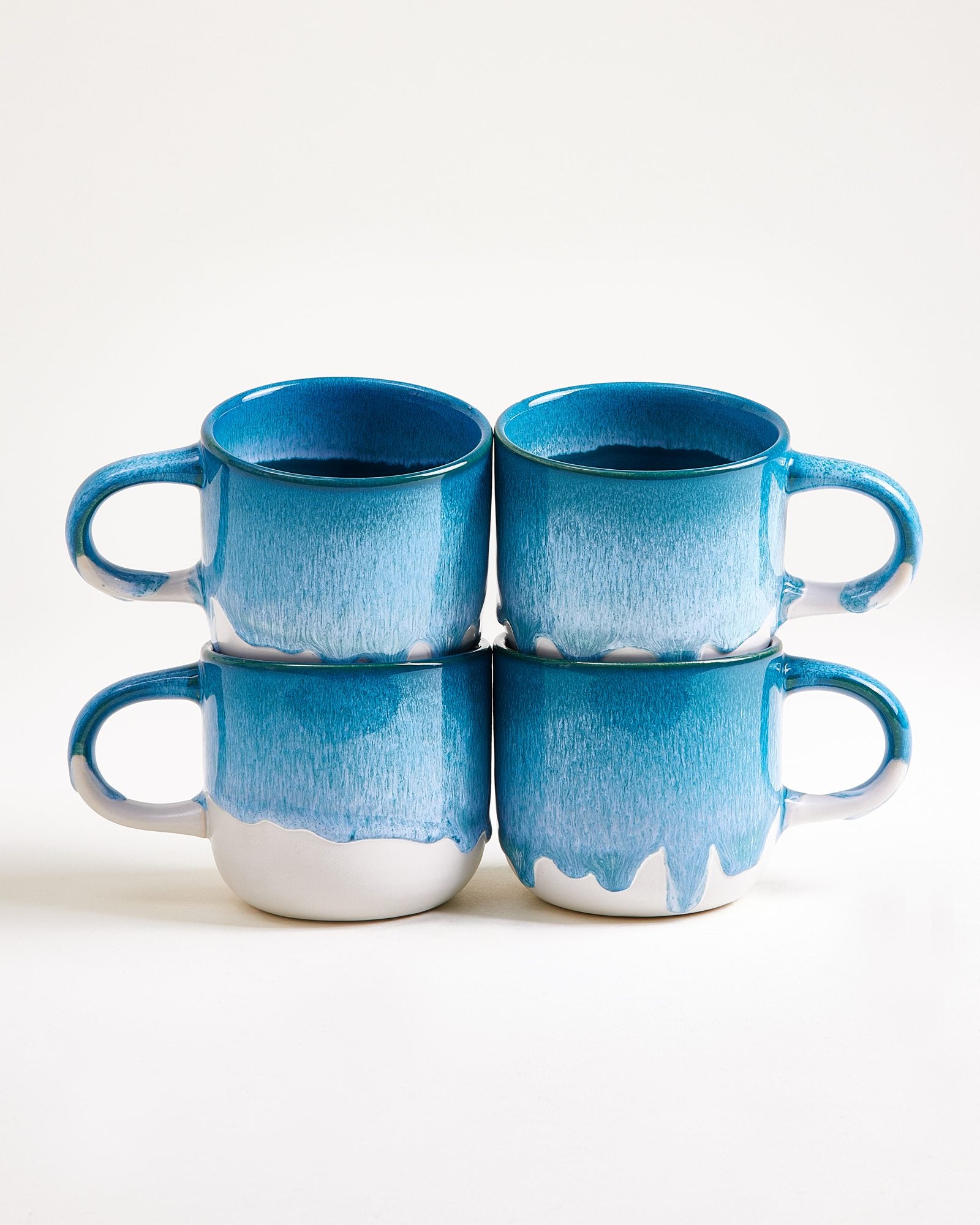 Coimbra set van 4 koppen groot turquoise