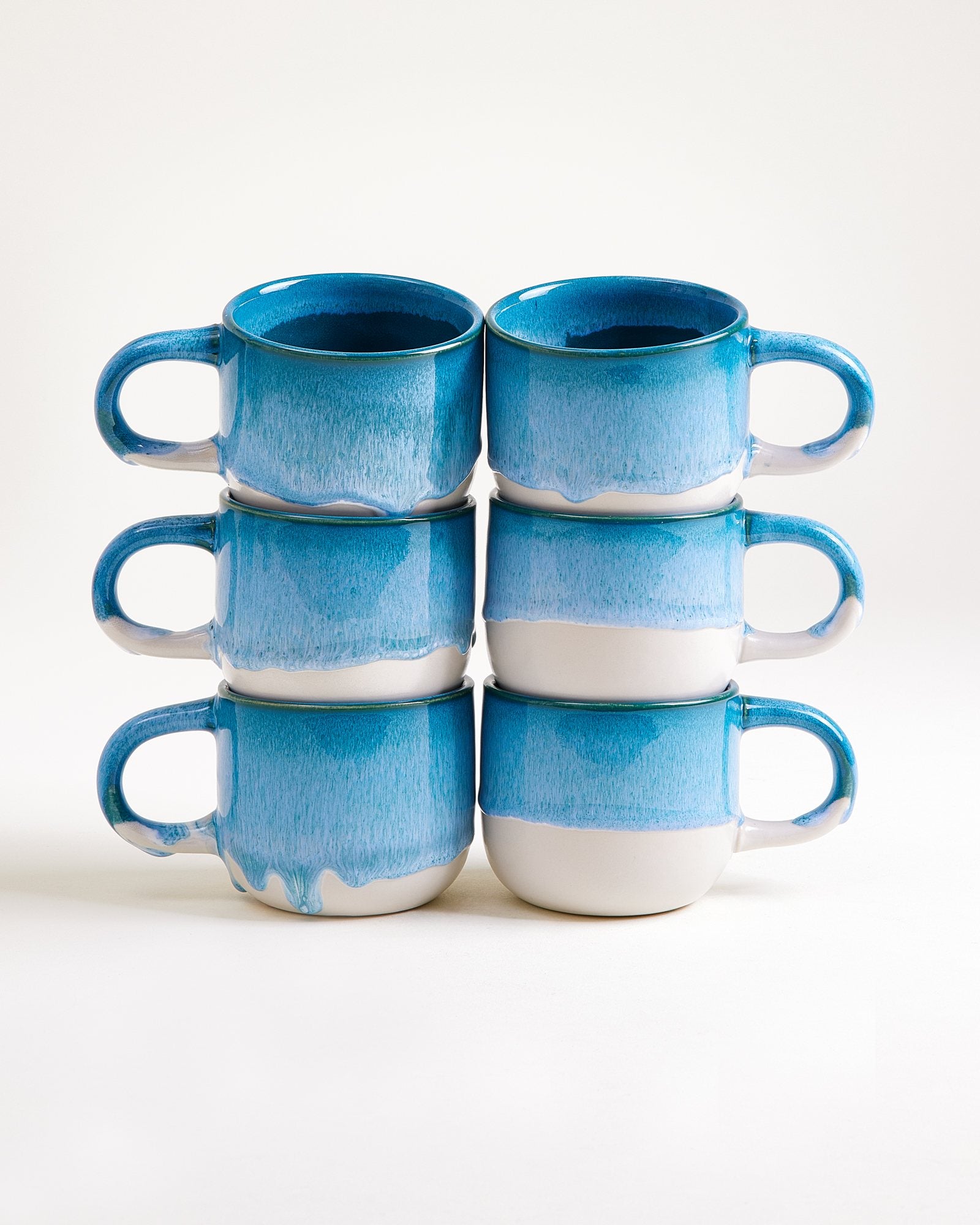 Coimbra - Set of 6 mugs small turquoise