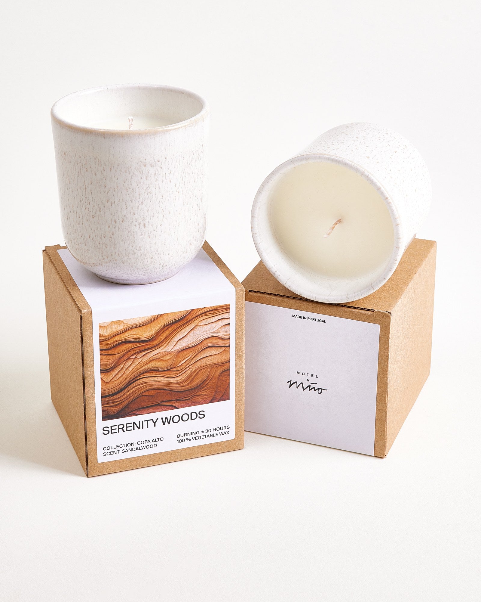 Copa Alto Duftkerze Serenity Woods sand