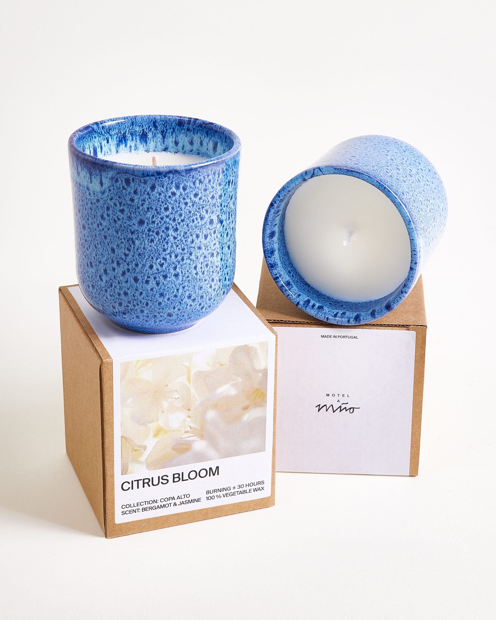 Copa Alto Duftkerze gesprenkelt Citrus Bloom dunkelblau