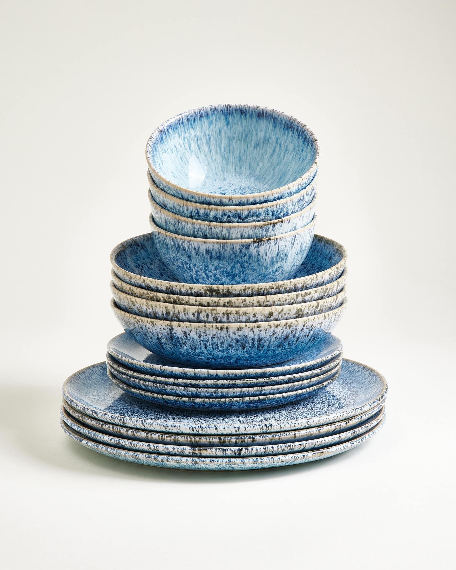 Cordoama - Set de vaisselle classique bleu 16 pièces