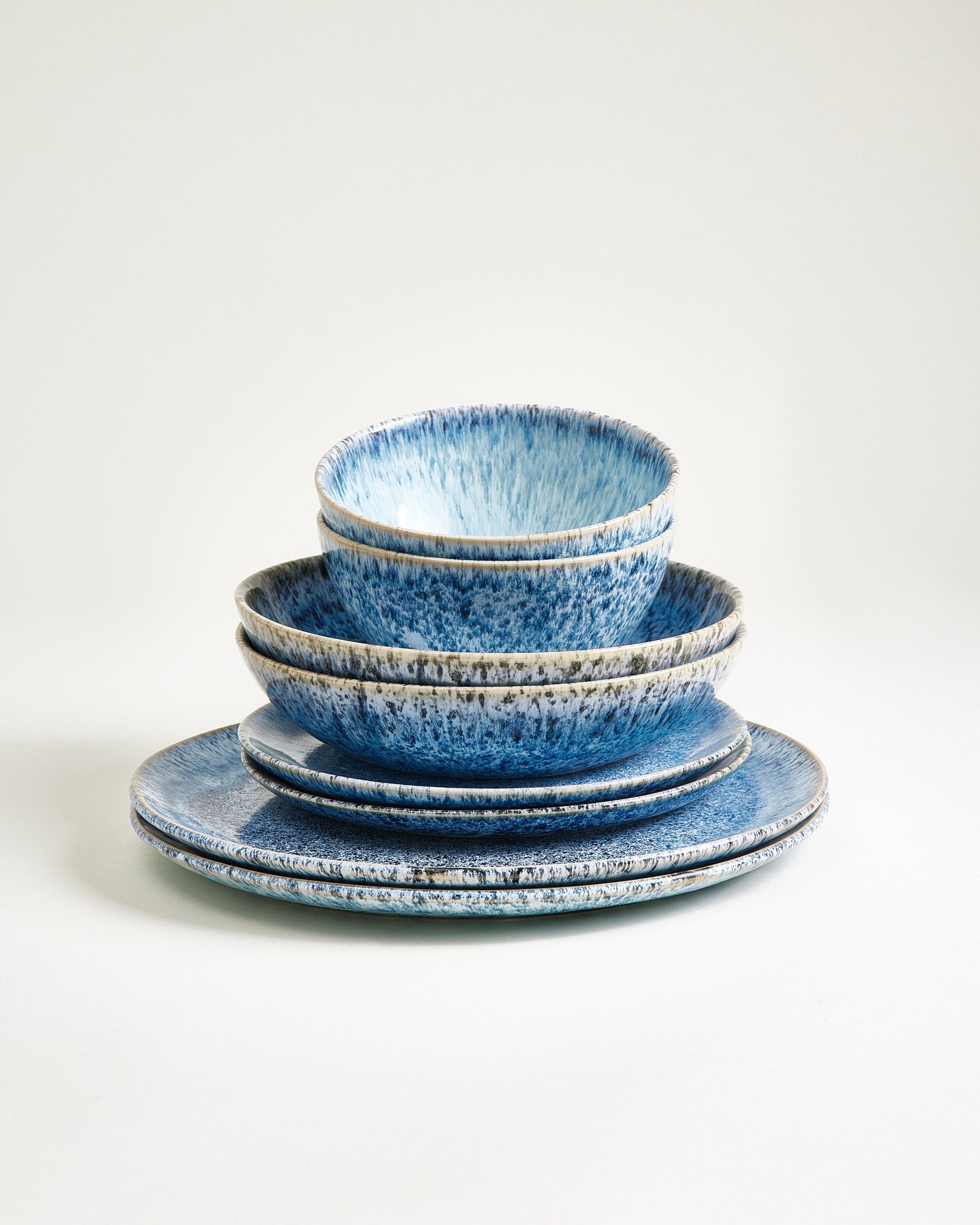 Cordoama - Set of 8 pieces blue speckeld