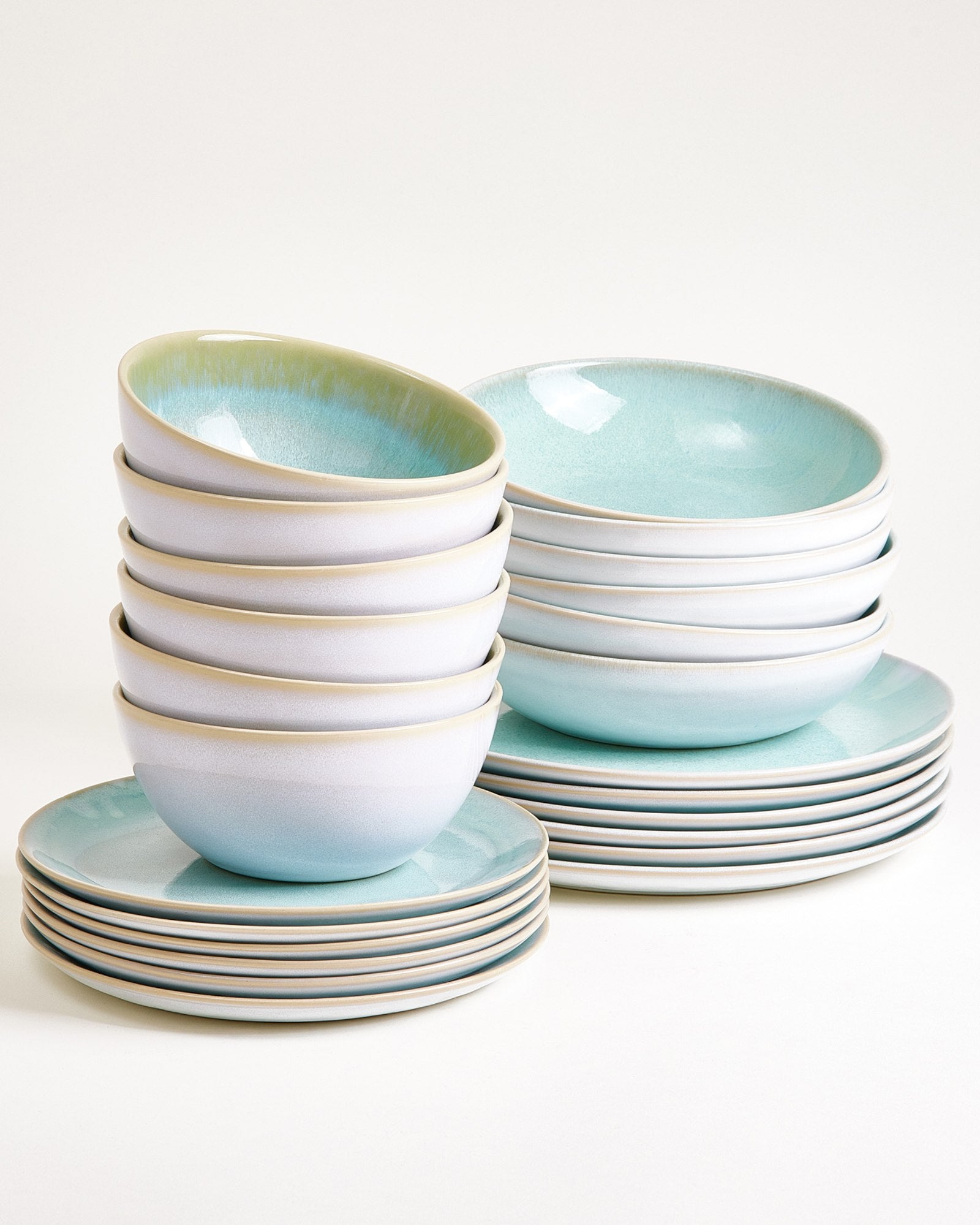 Cordoama - Set de vaisselle classique menthe 24 pièces