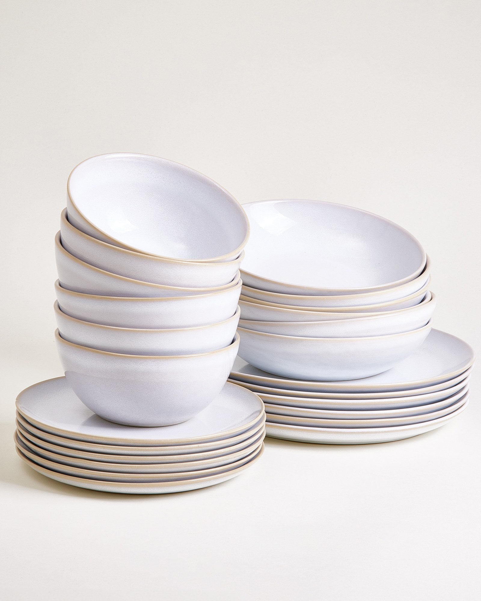 Cordoama - Set de vaisselle classique blanc 24 pièces